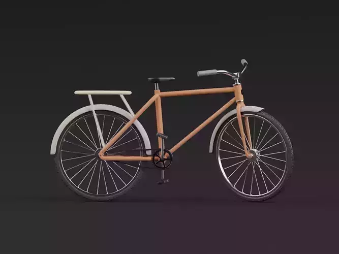 Stylized Cartoon rigged City Bicycle 3D model