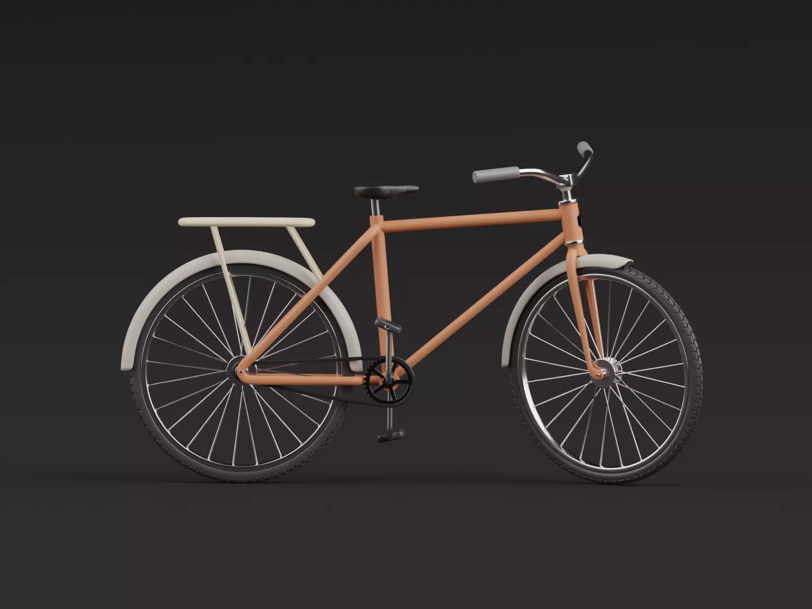 Stylized Cartoon rigged City Bicycle 3D model_0