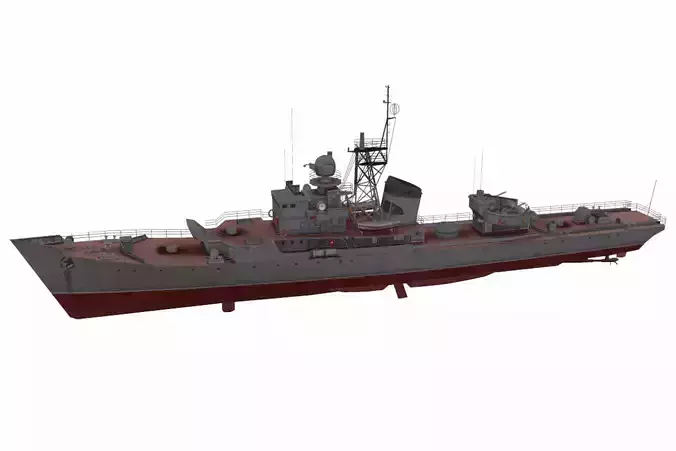 Riga-class frigate Low-poly 3D model