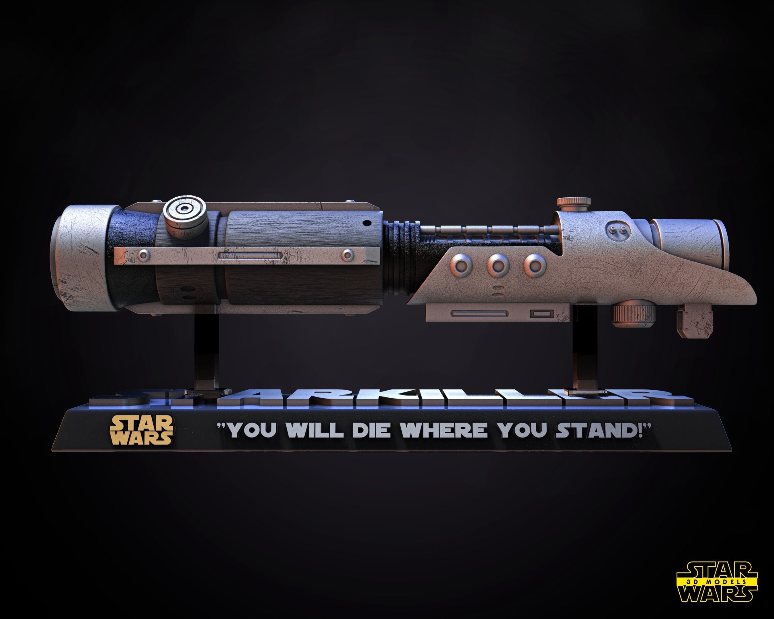 Starkiller Lightsaber Sculpture Tested for 3D printing 3D print model_2