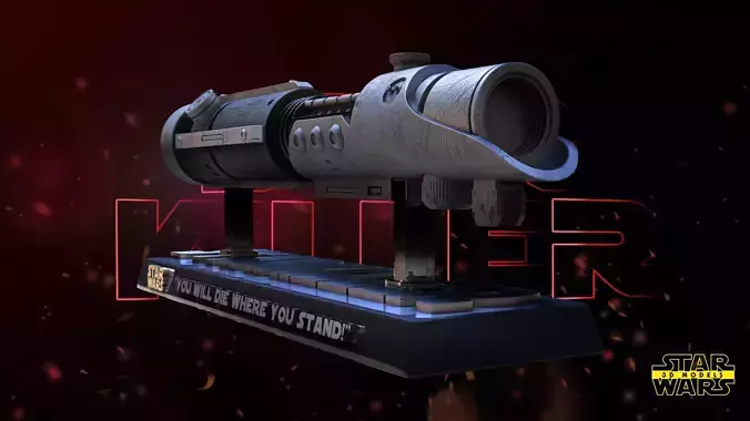 Starkiller Lightsaber Sculpture Tested for 3D printing