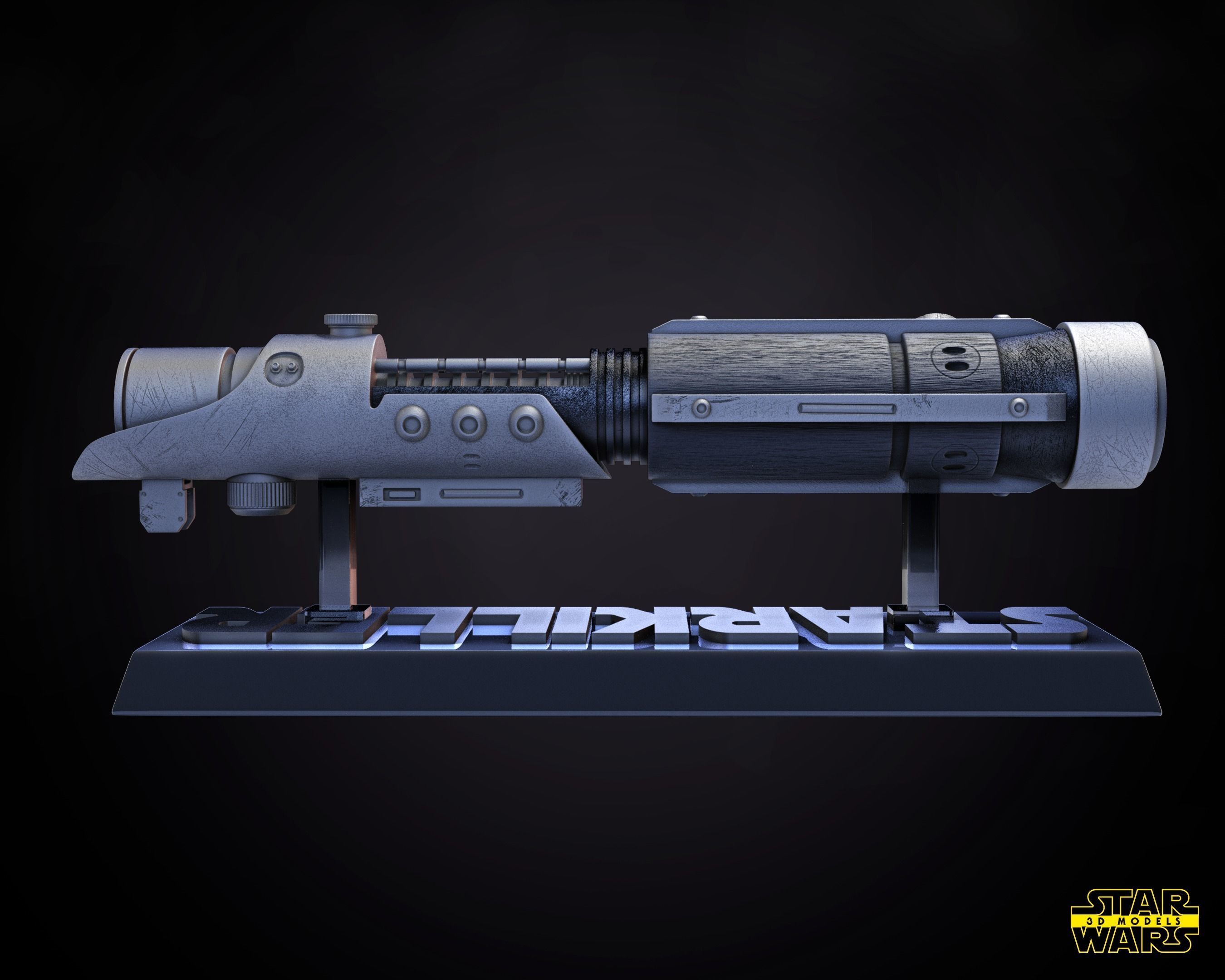 Starkiller Lightsaber Sculpture Tested for 3D printing 3D print model_5