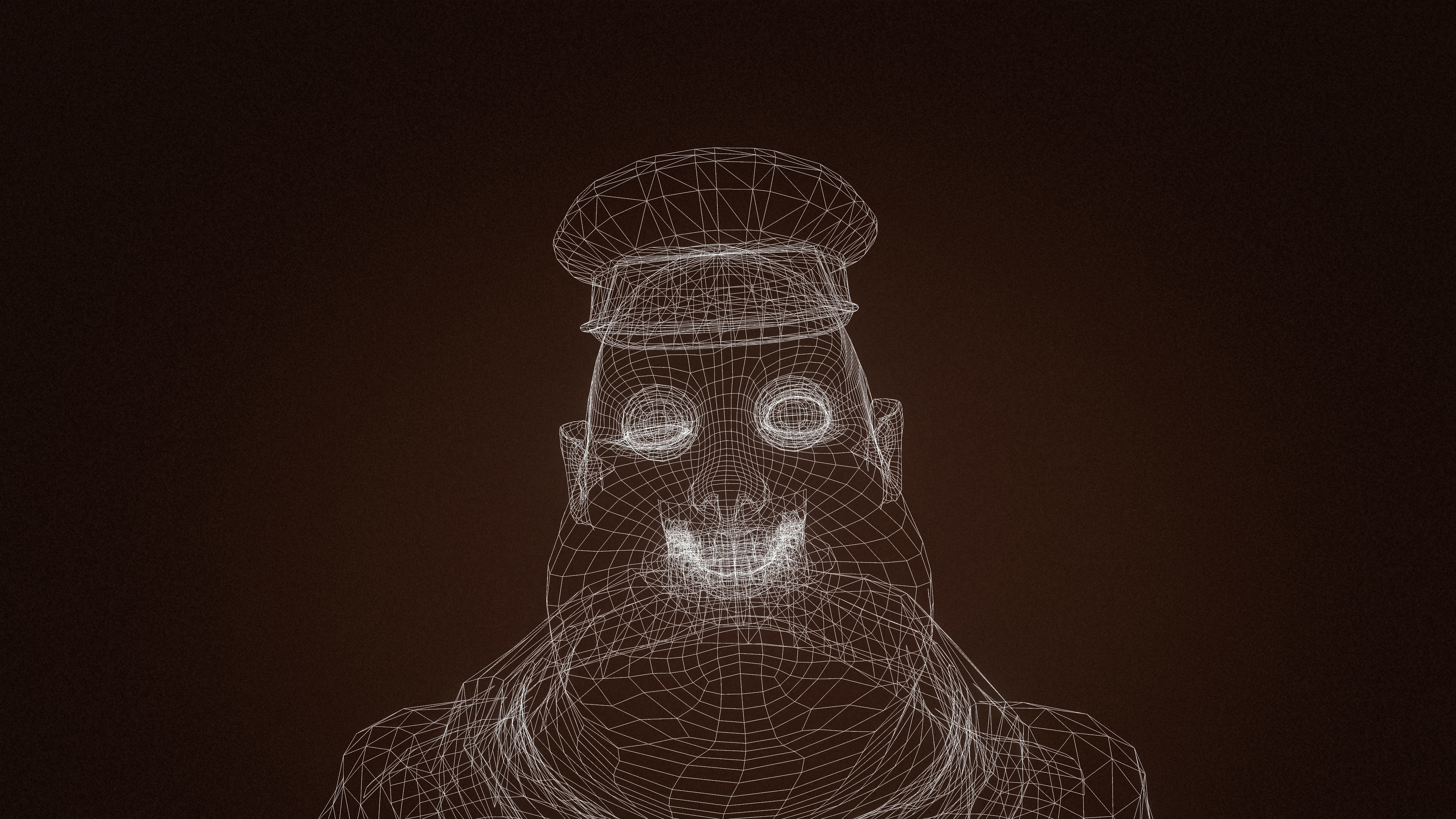 High Quality Pilot Fat Cartoon Man Low-poly 3D model_21