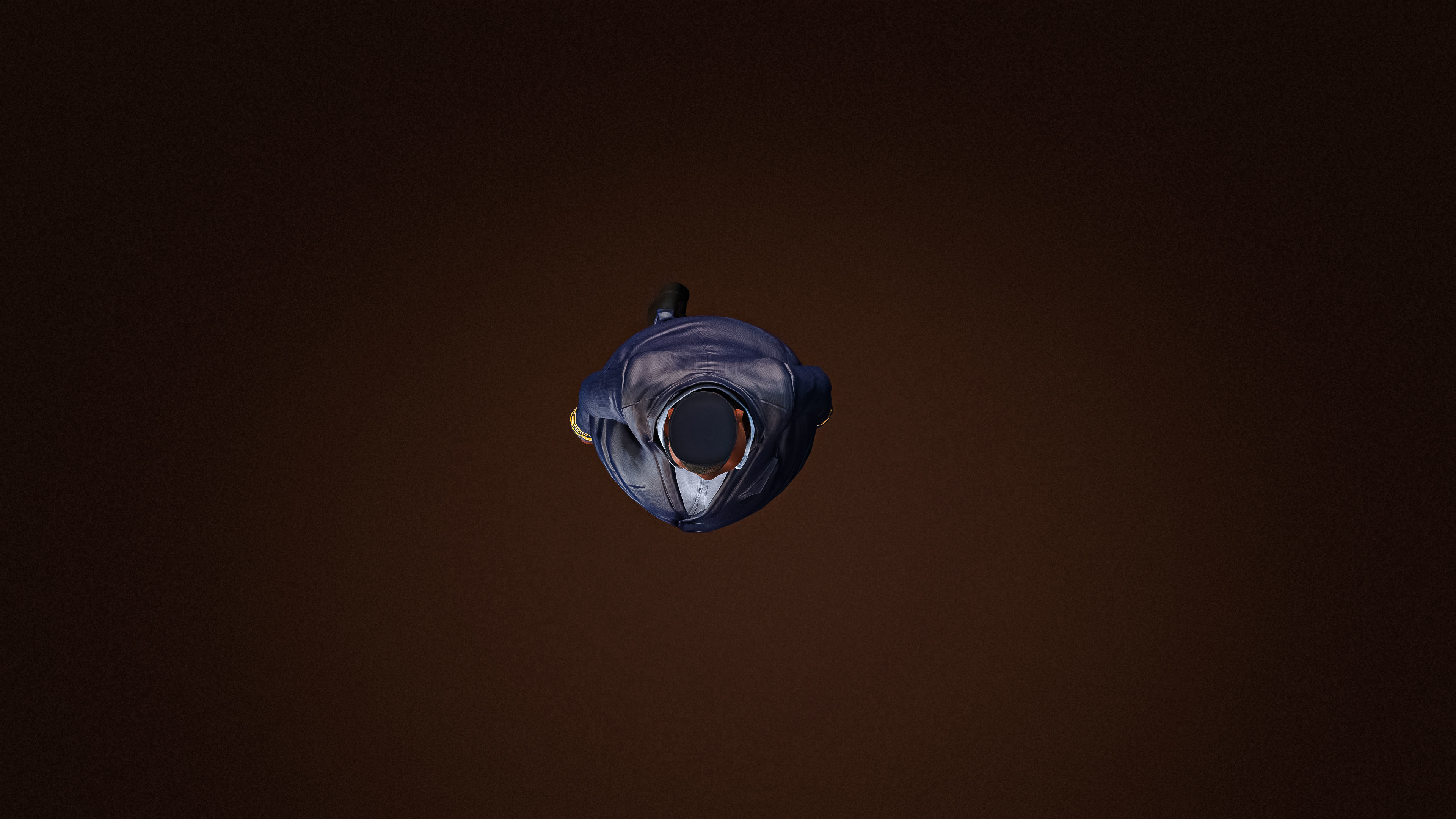 High Quality Pilot Fat Cartoon Man Low-poly 3D model_5