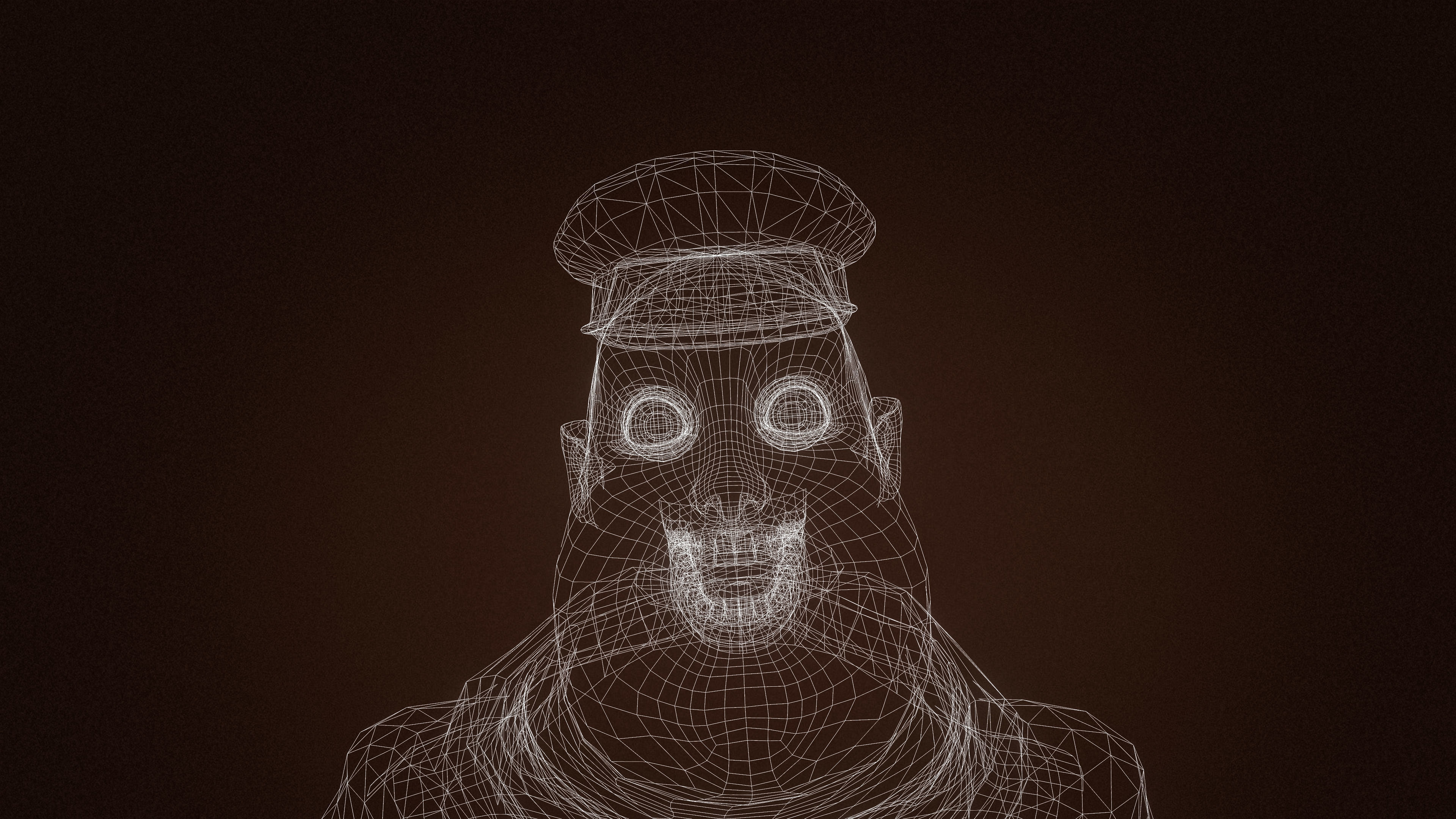 High Quality Pilot Fat Cartoon Man Low-poly 3D model_22