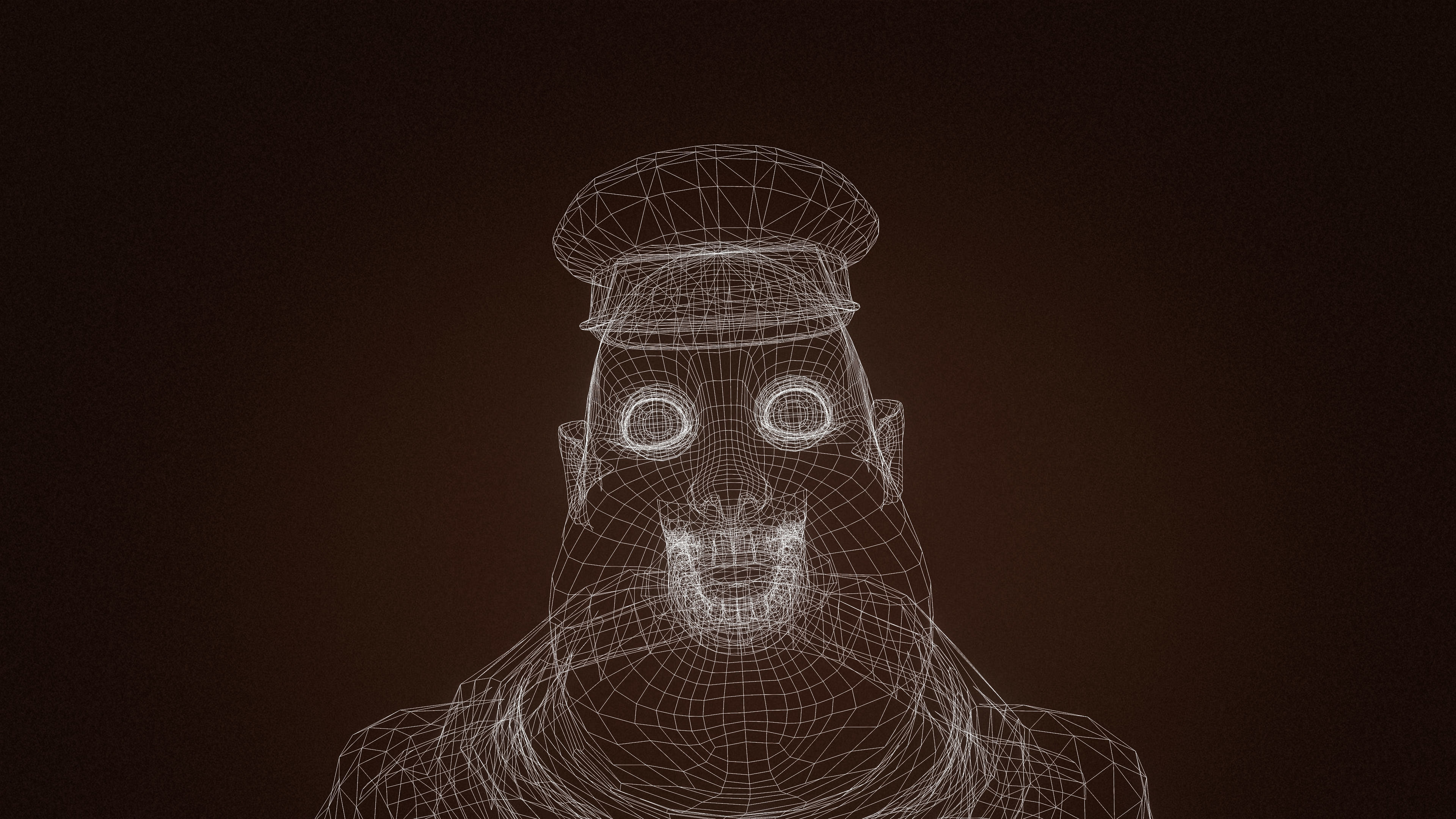 High Quality Pilot Fat Cartoon Man Low-poly 3D model_20