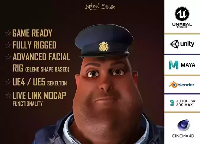 High Quality Pilot Fat Cartoon Man