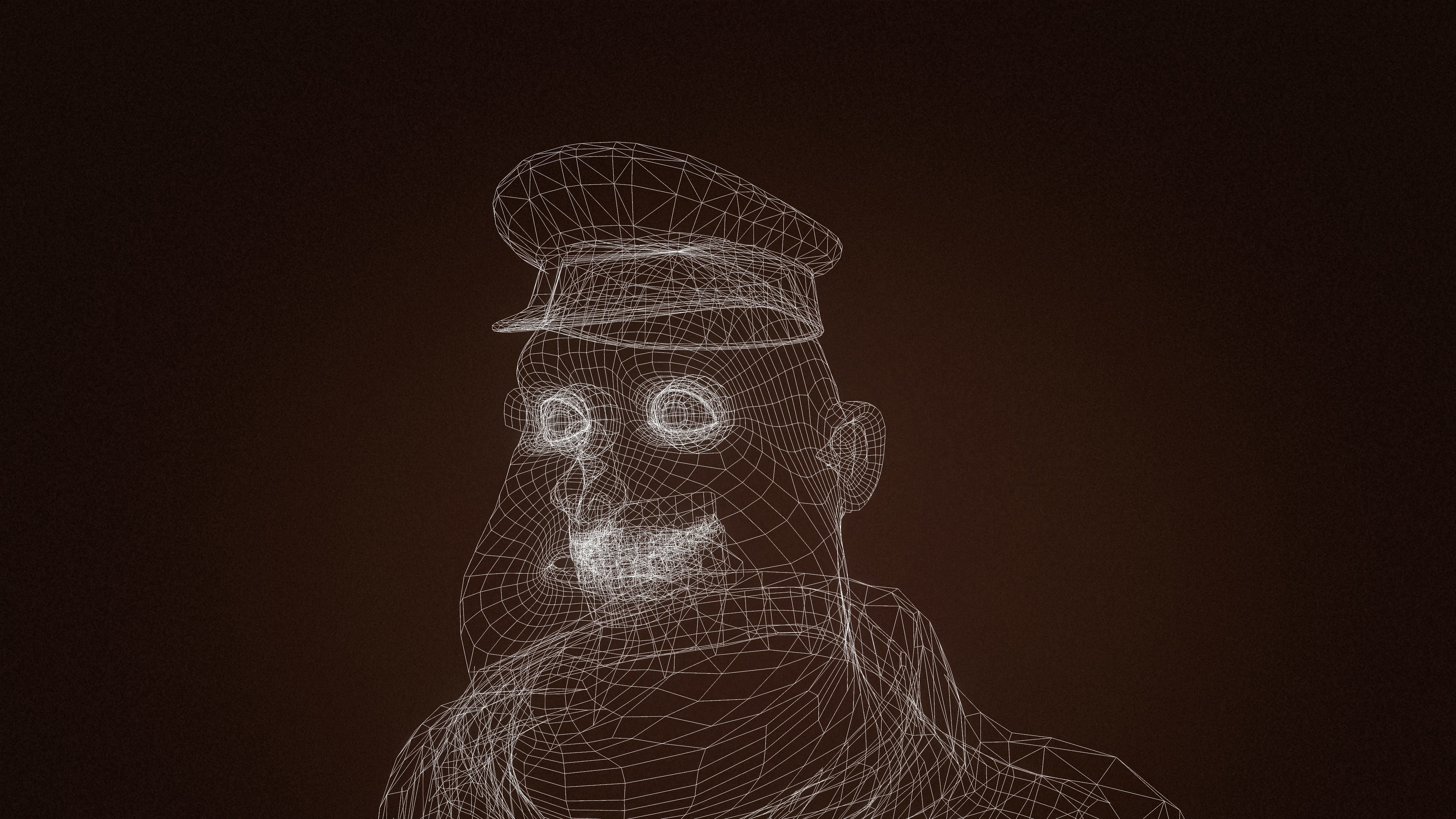 High Quality Pilot Fat Cartoon Man Low-poly 3D model_18