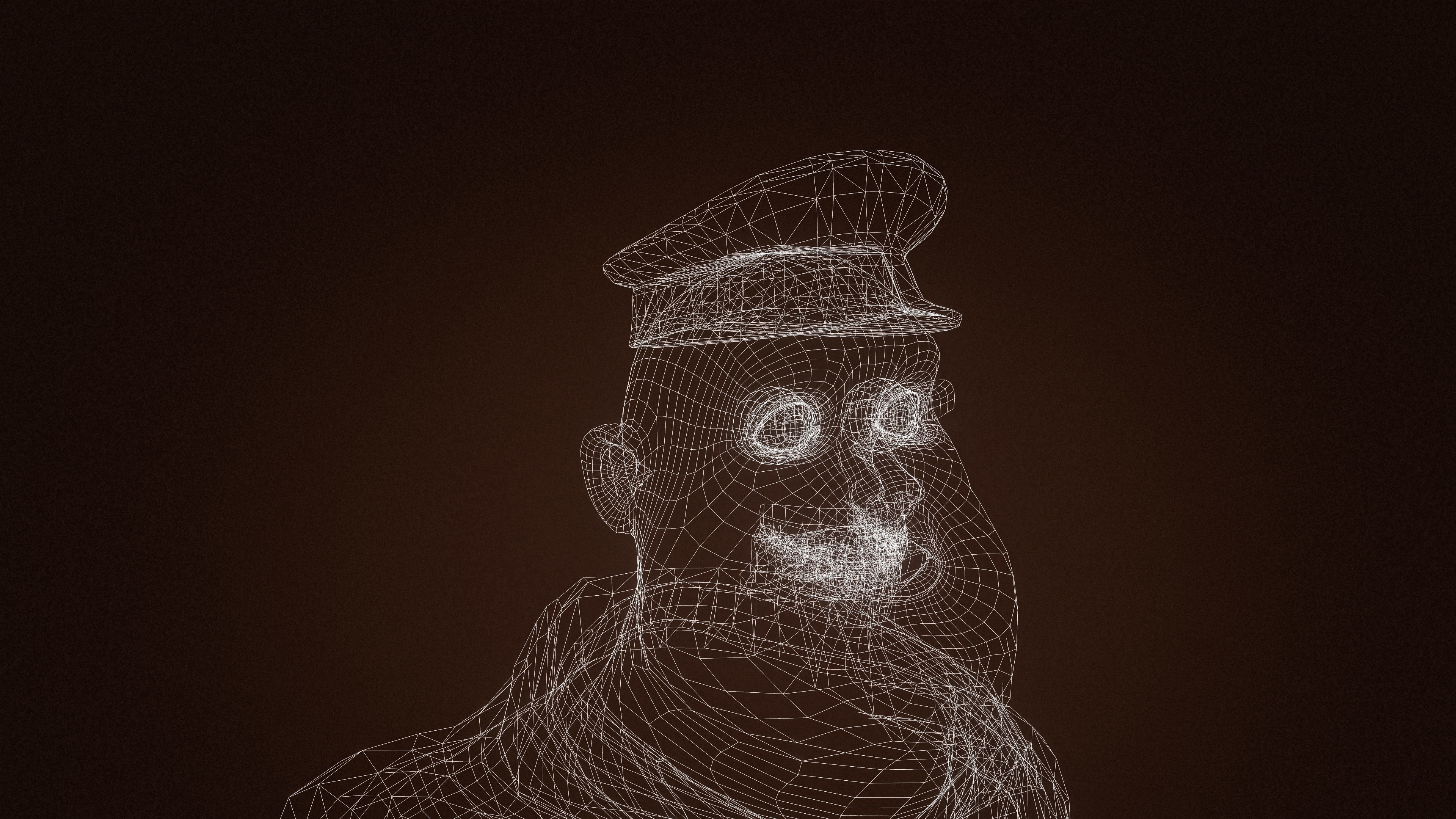 High Quality Pilot Fat Cartoon Man Low-poly 3D model_19