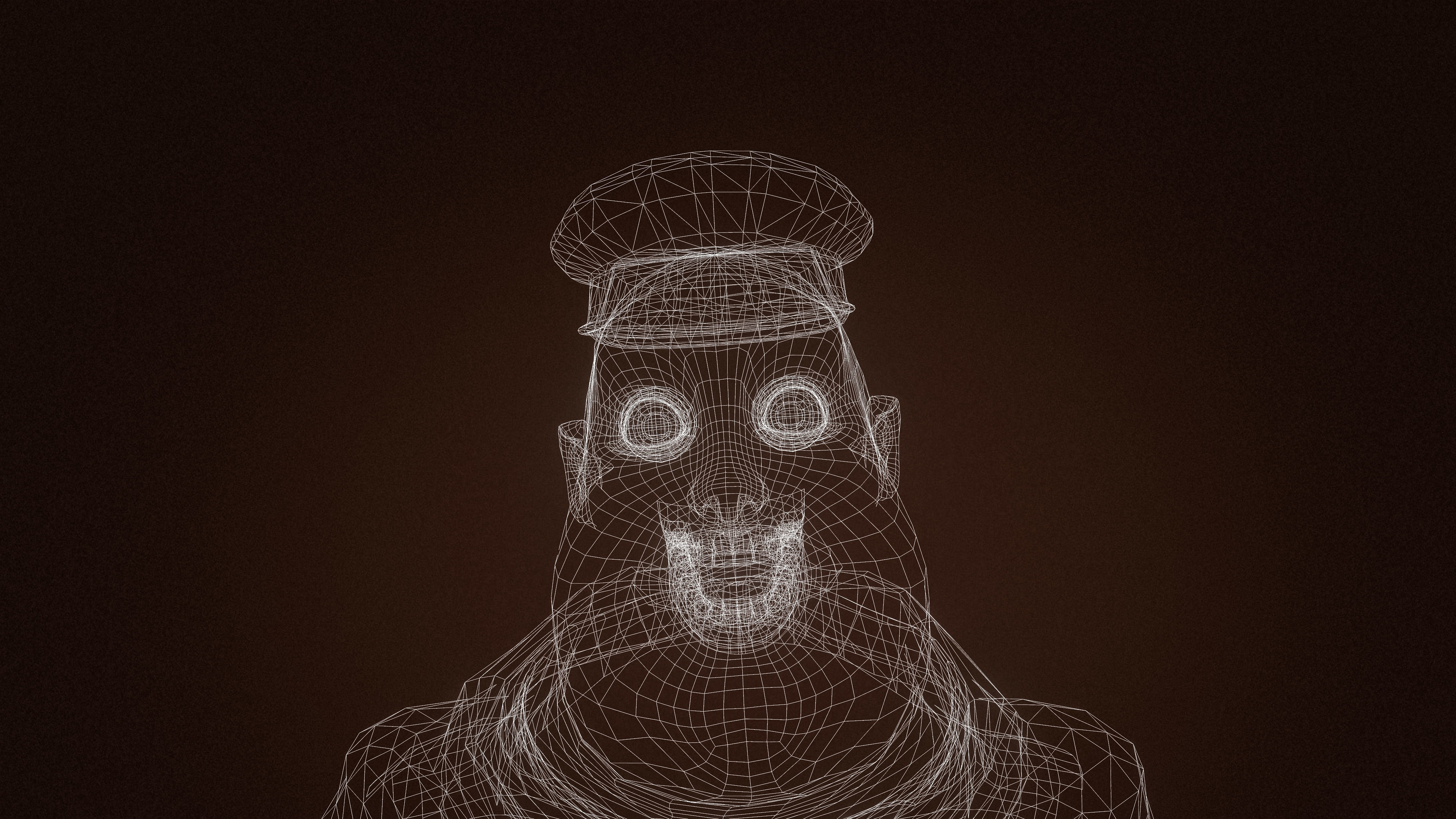 High Quality Pilot Fat Cartoon Man Low-poly 3D model_23