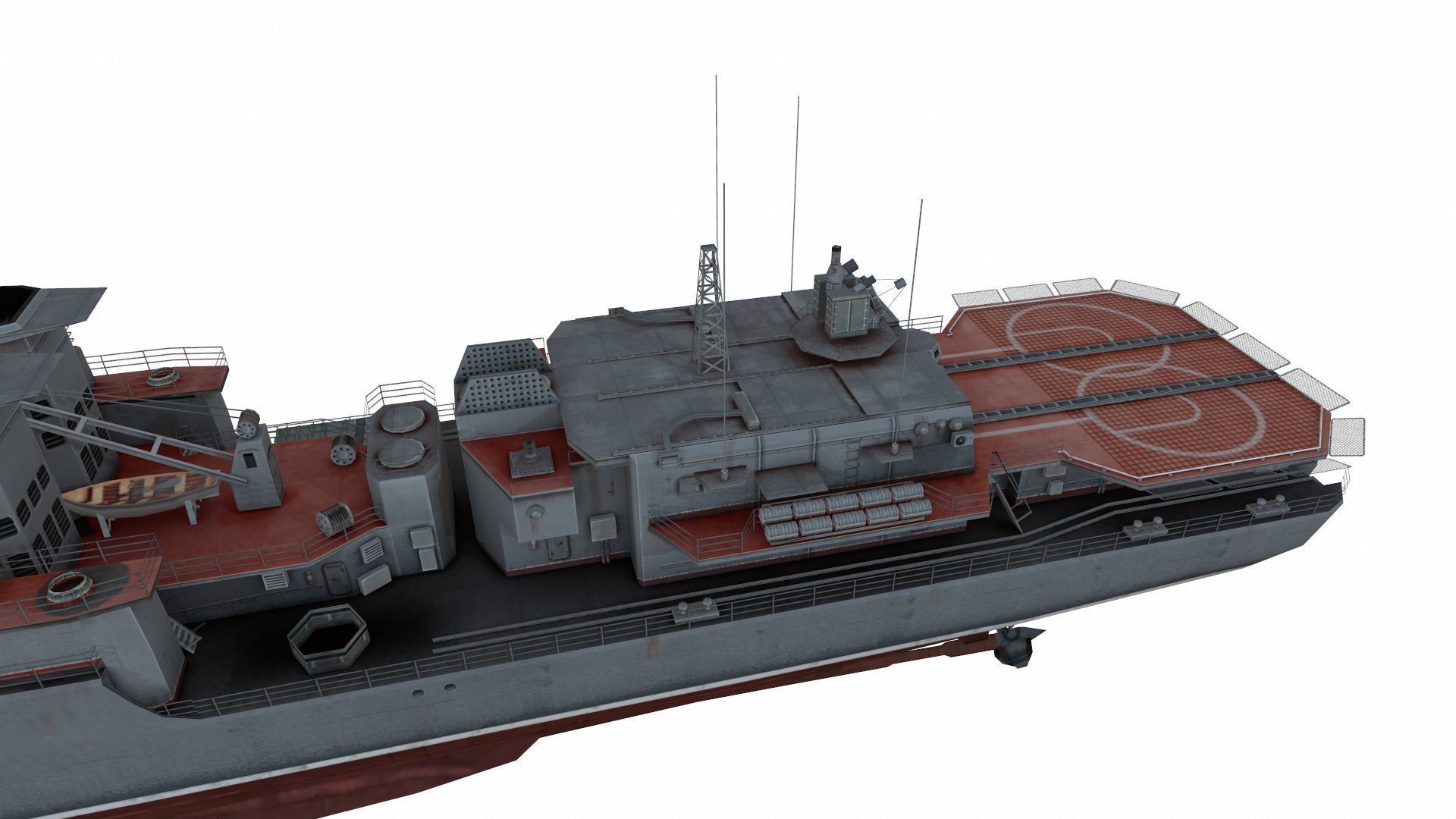 Udaloy-class destroyer Low-poly 3D model_5