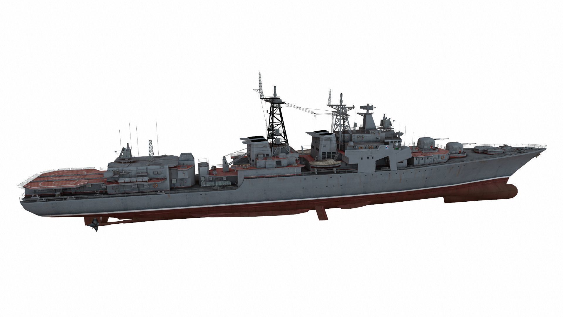 Udaloy-class destroyer Low-poly 3D model_2