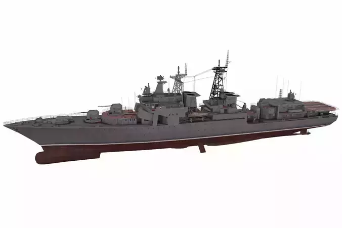 Udaloy-class destroyer Low-poly 3D model