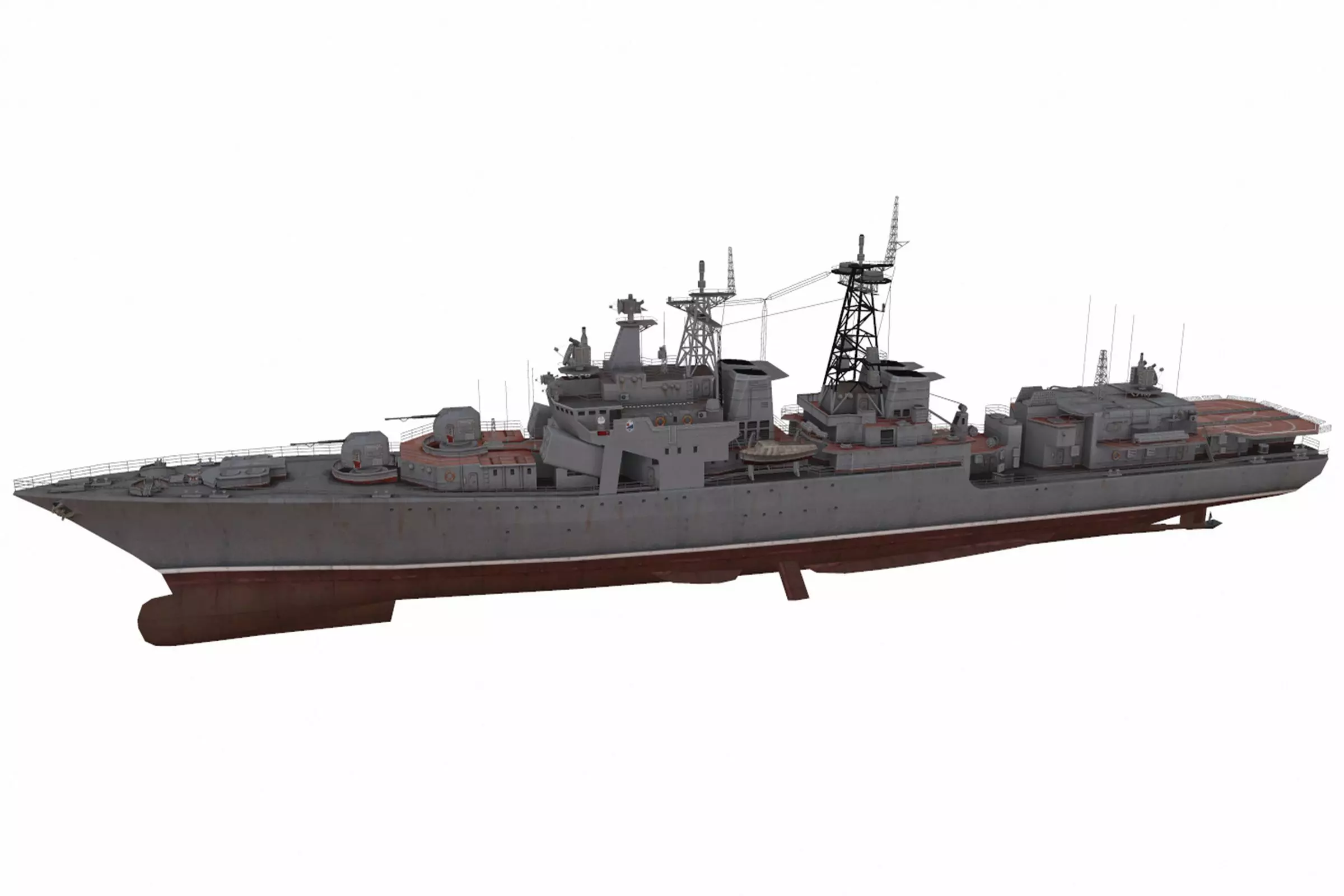 Udaloy-class destroyer Low-poly 3D model_0
