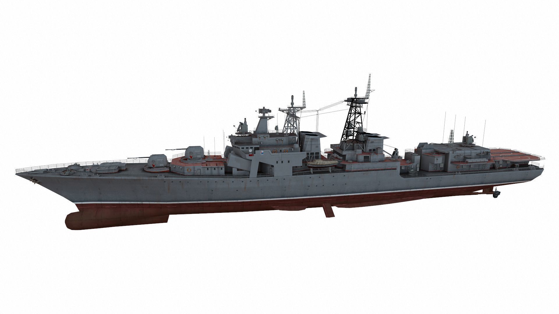 Udaloy-class destroyer Low-poly 3D model_1
