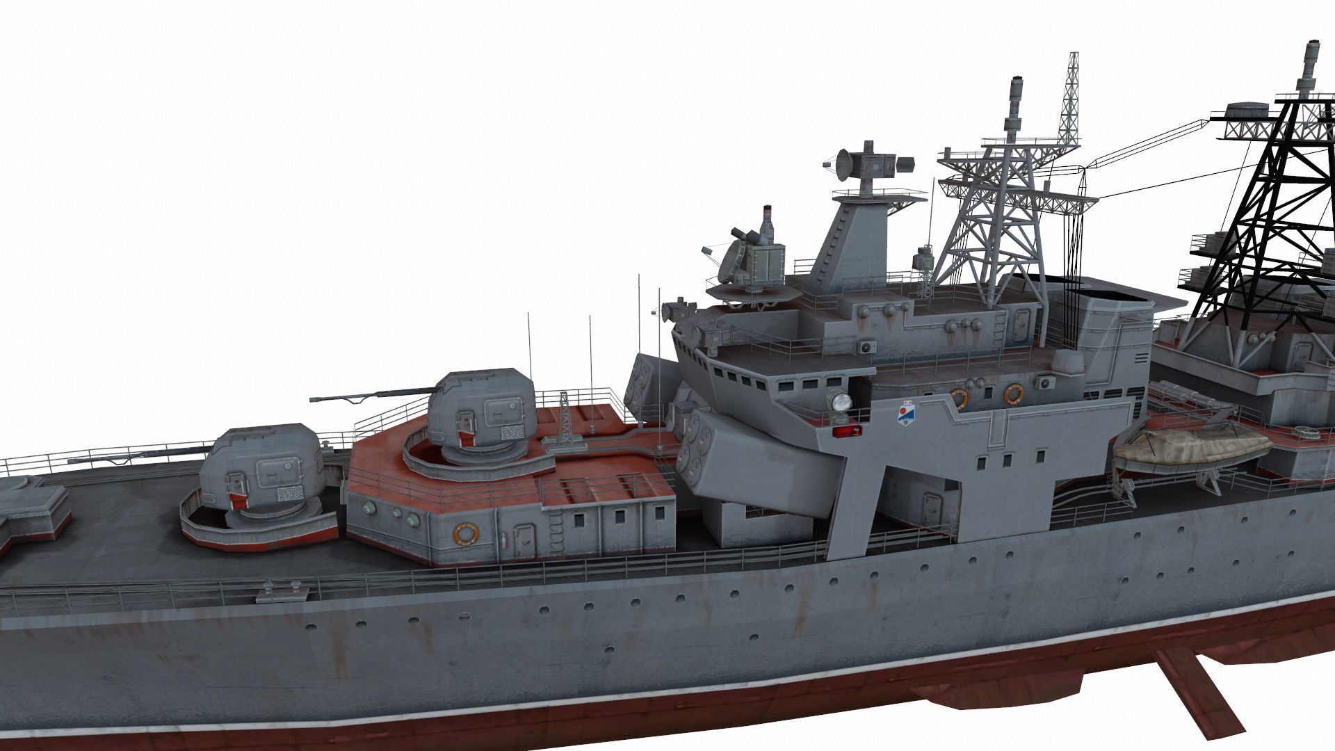 Udaloy-class destroyer Low-poly 3D model_4