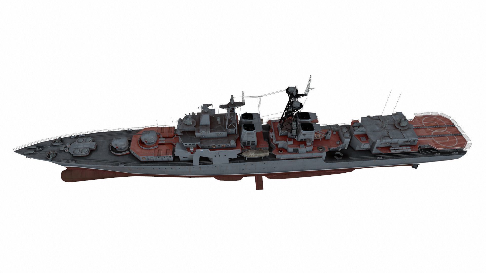 Udaloy-class destroyer Low-poly 3D model_3