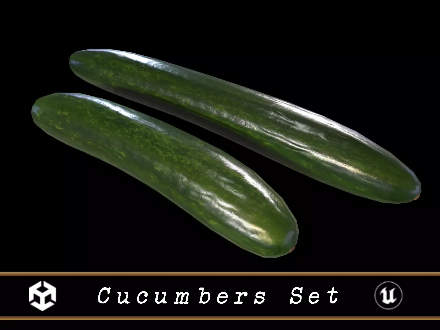 Cucumbers Low-poly 3D model_0