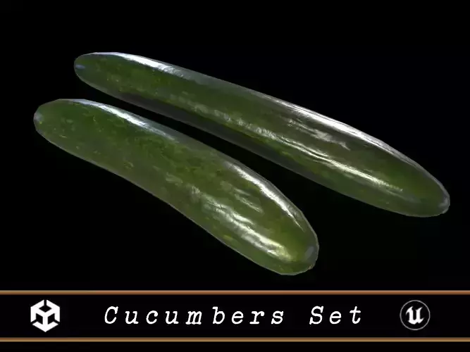 Cucumbers  Low-poly 3D model