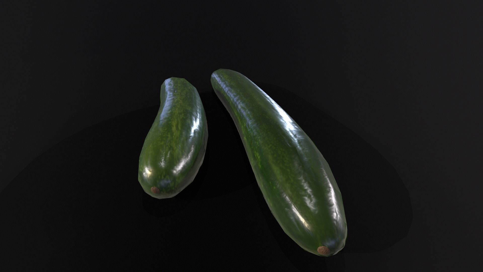 Cucumbers Low-poly 3D model_6