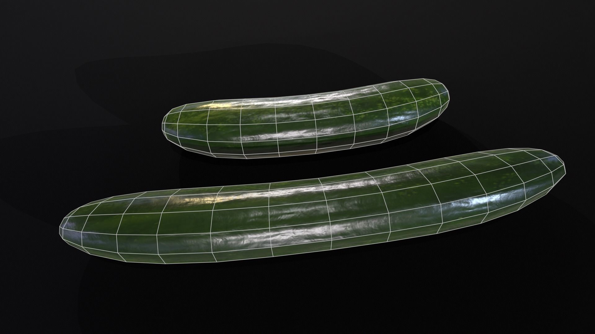 Cucumbers Low-poly 3D model_11