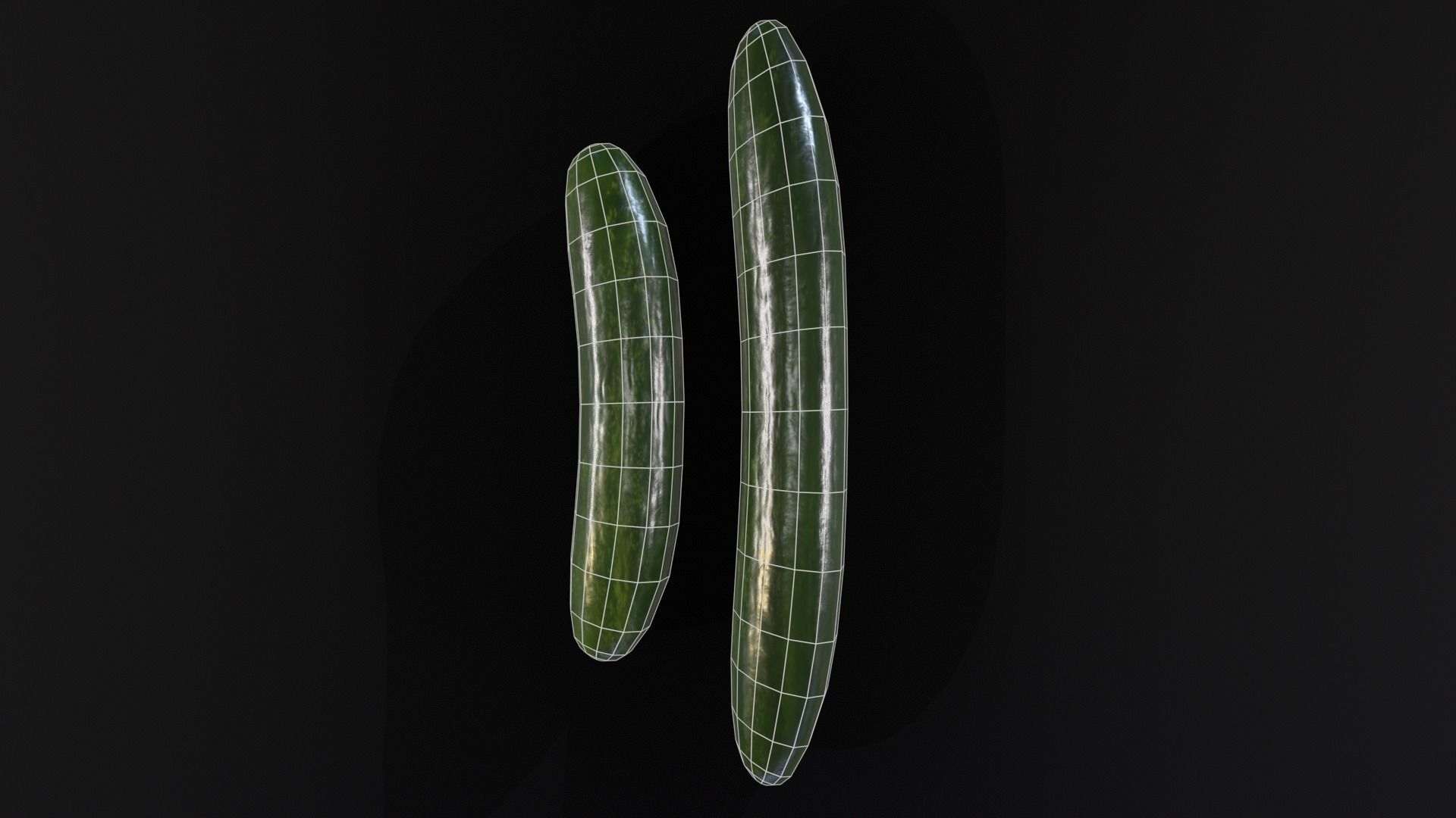 Cucumbers Low-poly 3D model_19