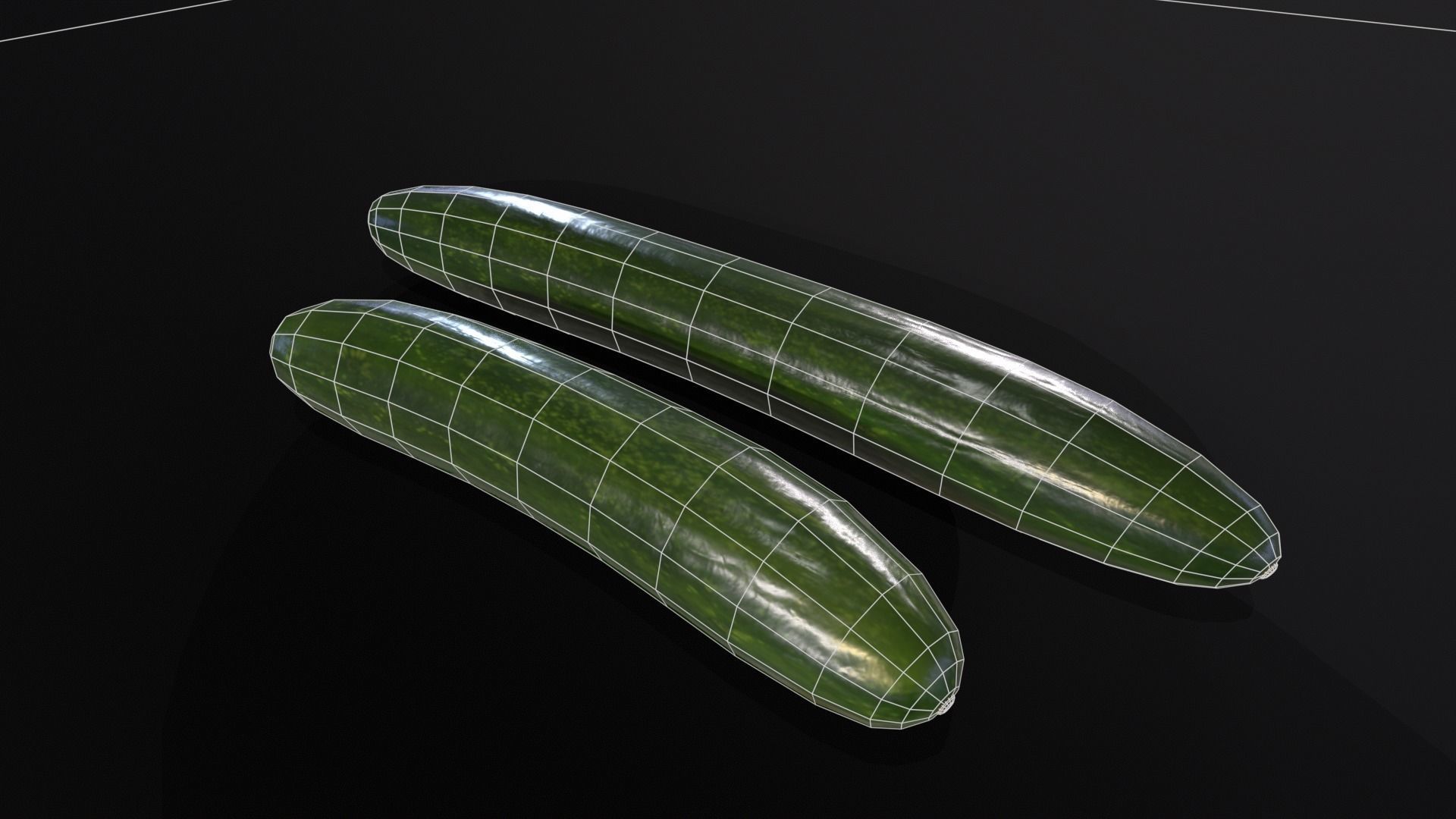 Cucumbers Low-poly 3D model_3