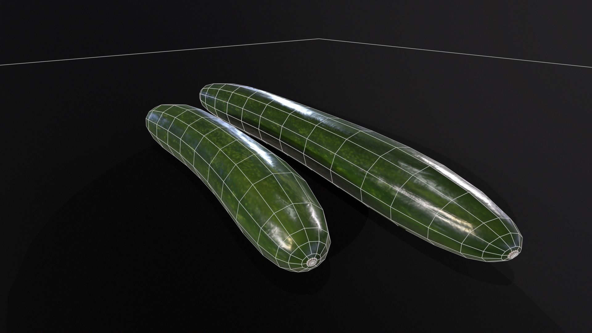 Cucumbers Low-poly 3D model_5