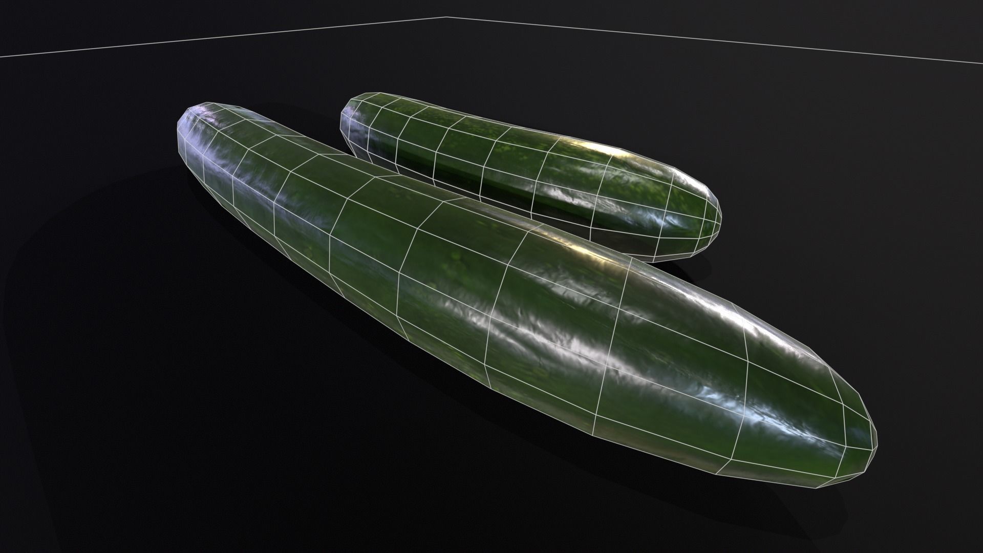 Cucumbers Low-poly 3D model_13