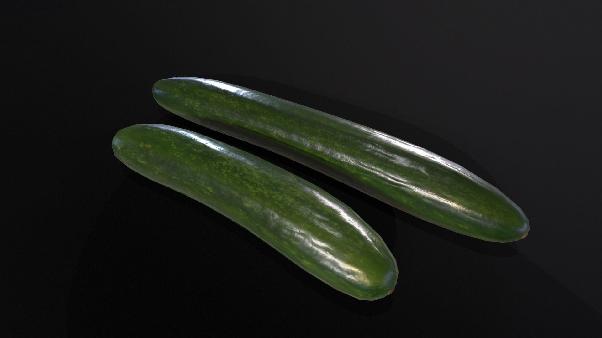 Cucumbers Low-poly 3D model_2