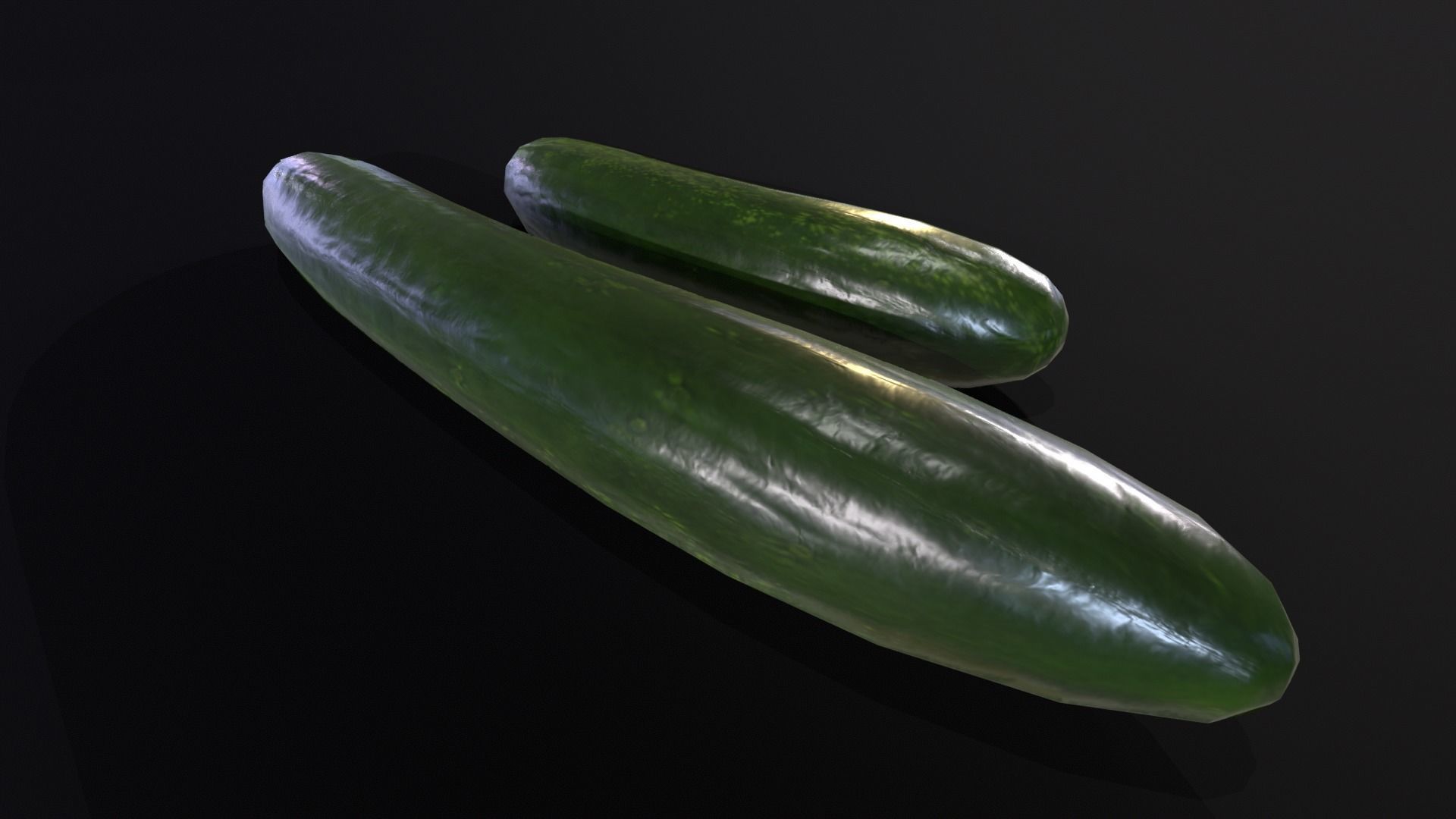 Cucumbers Low-poly 3D model_12
