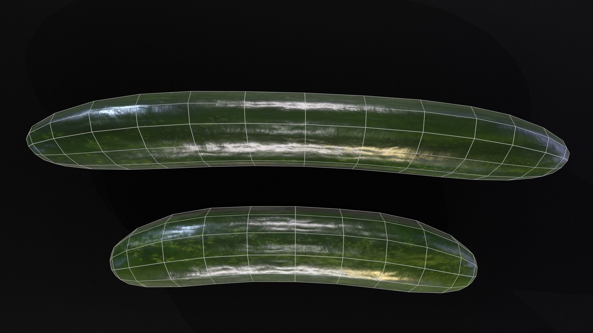 Cucumbers Low-poly 3D model_17