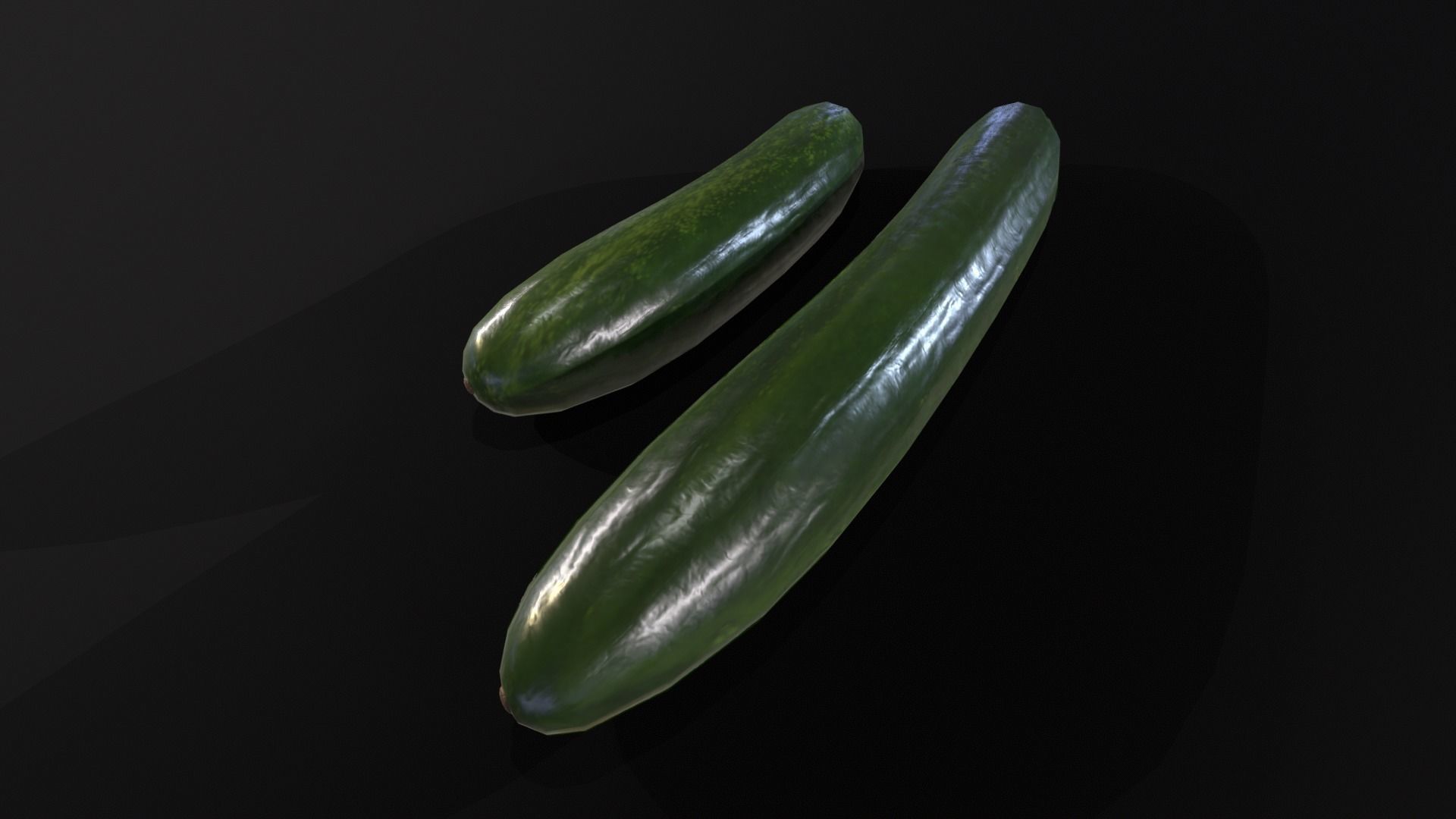 Cucumbers Low-poly 3D model_8