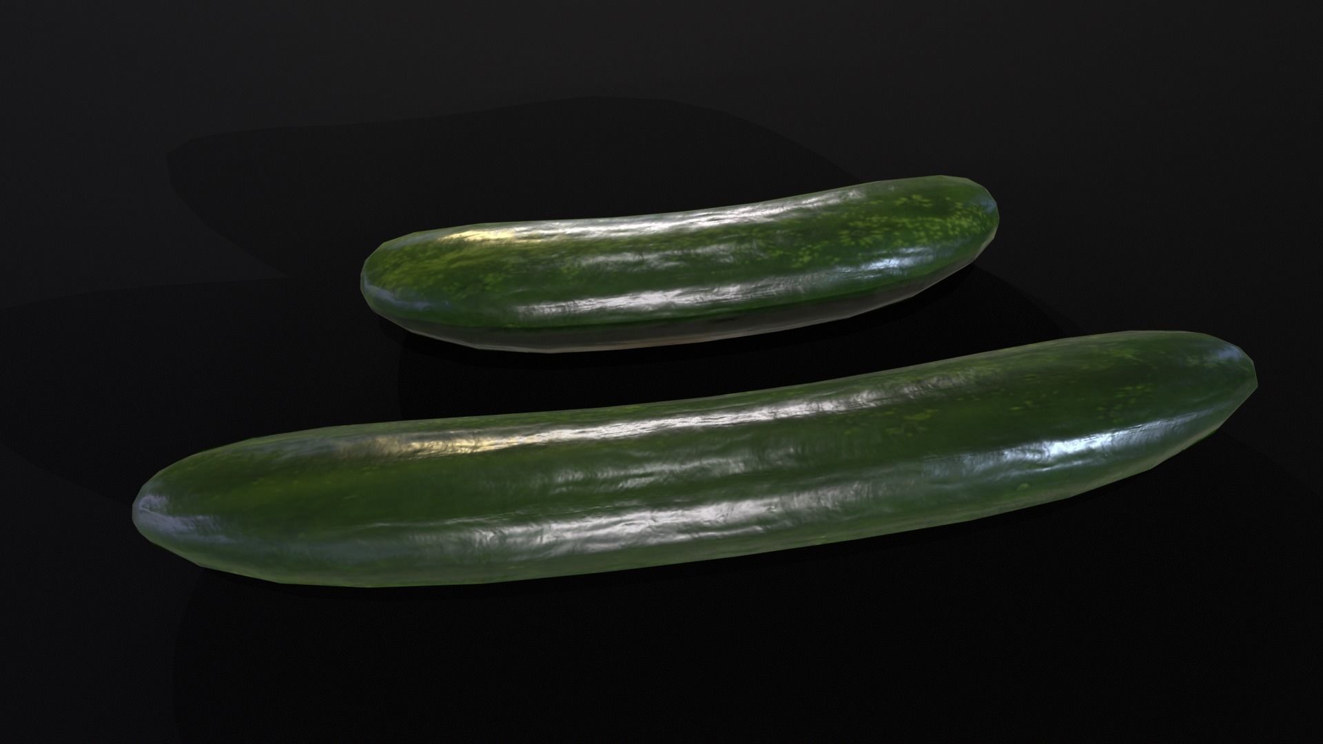 Cucumbers Low-poly 3D model_10