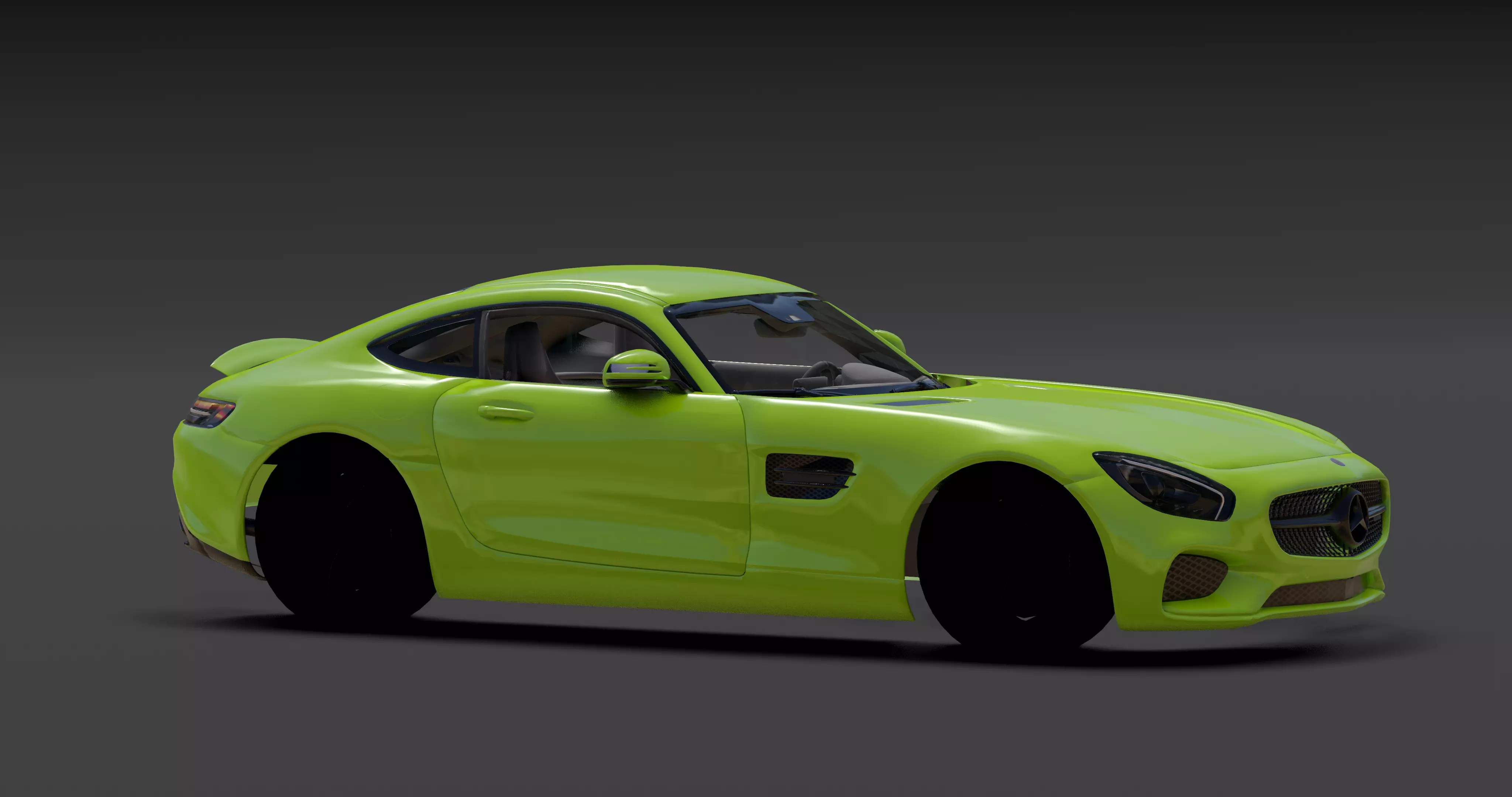 Mercedes AMG GT Low-poly 3D model