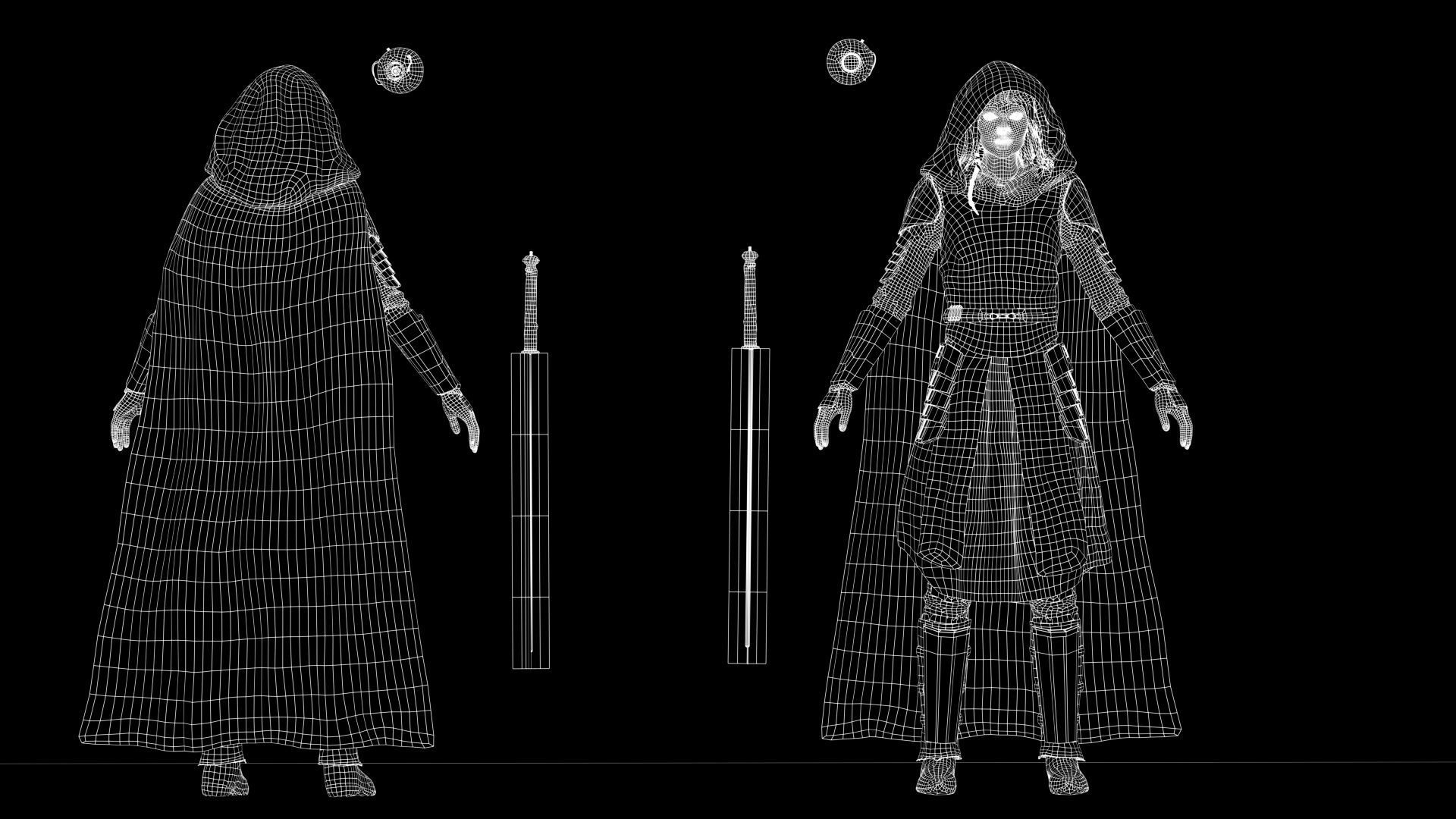 Shin Hati Low-poly 3D model_14