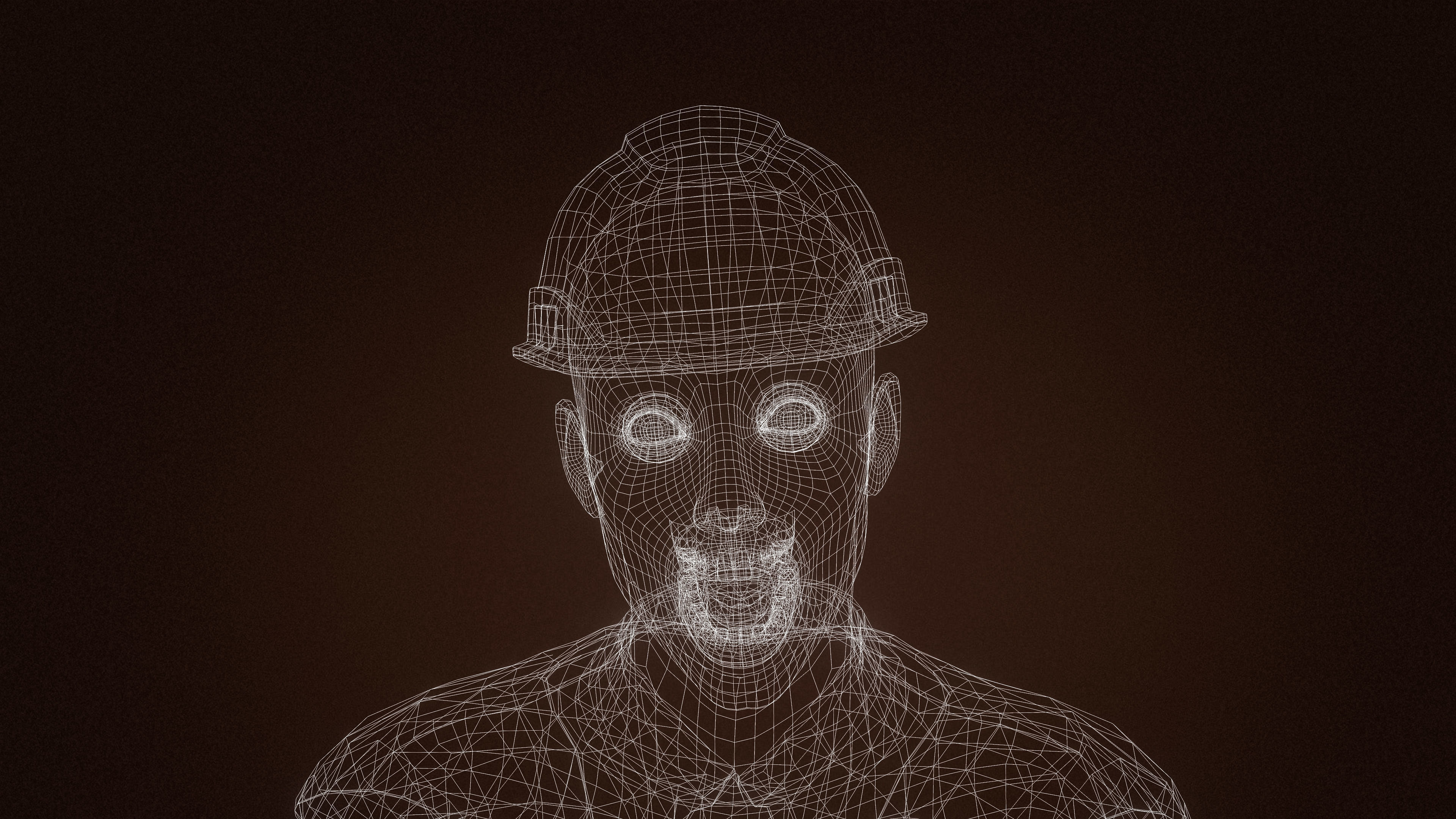 High Quality Male Engineer Low-poly 3D model_23