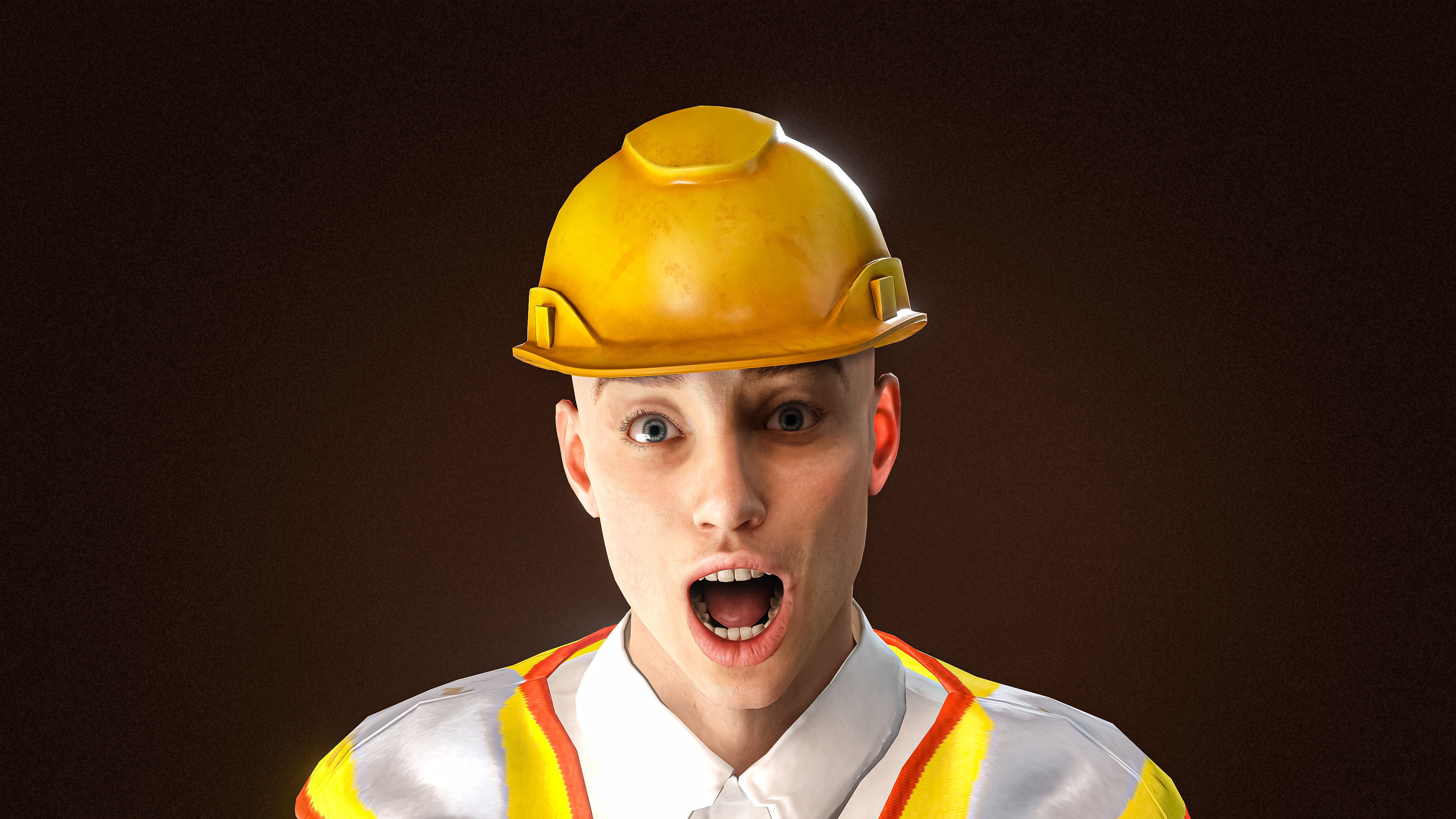 High Quality Male Engineer Low-poly 3D model_12