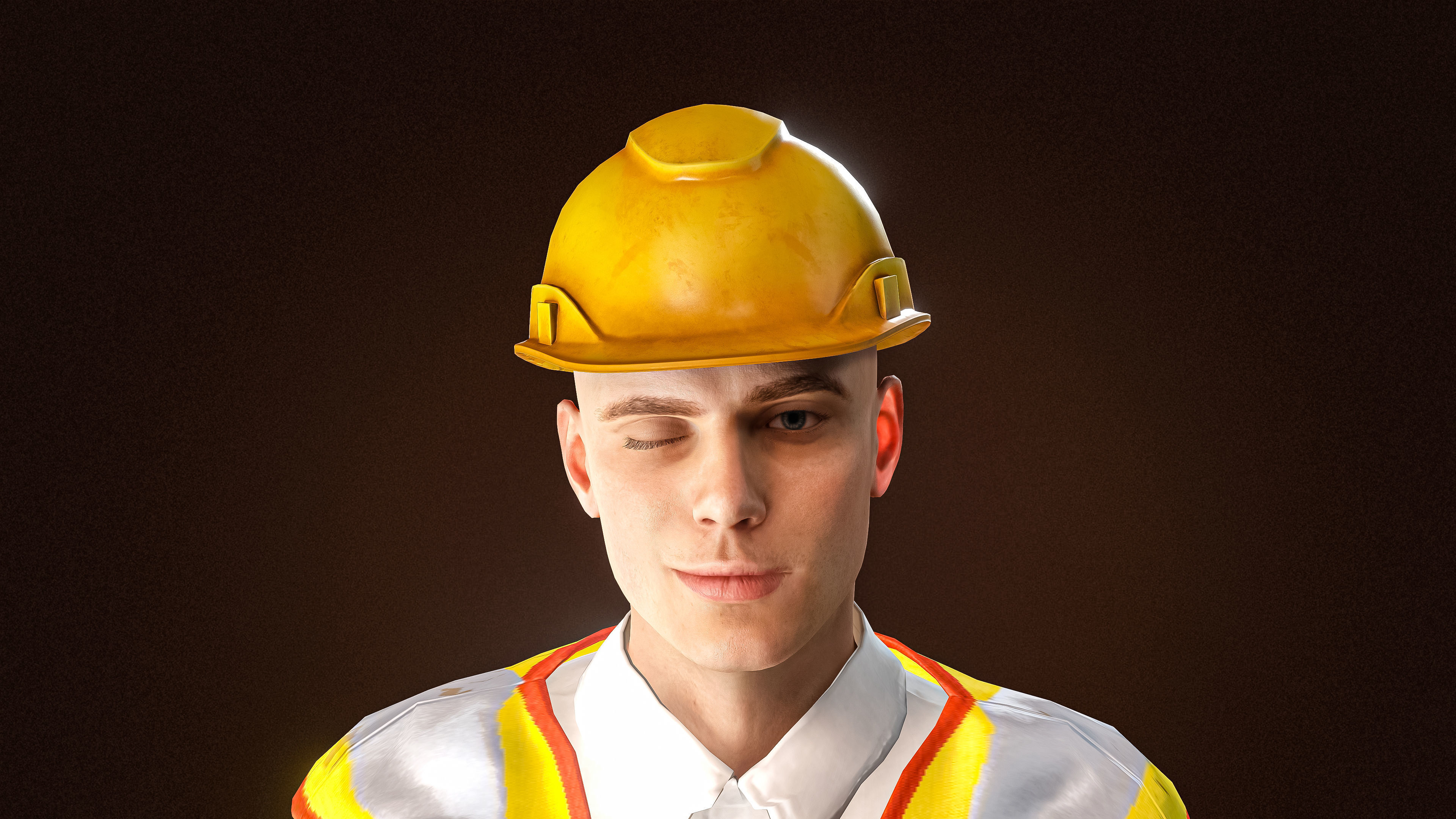 High Quality Male Engineer Low-poly 3D model_10