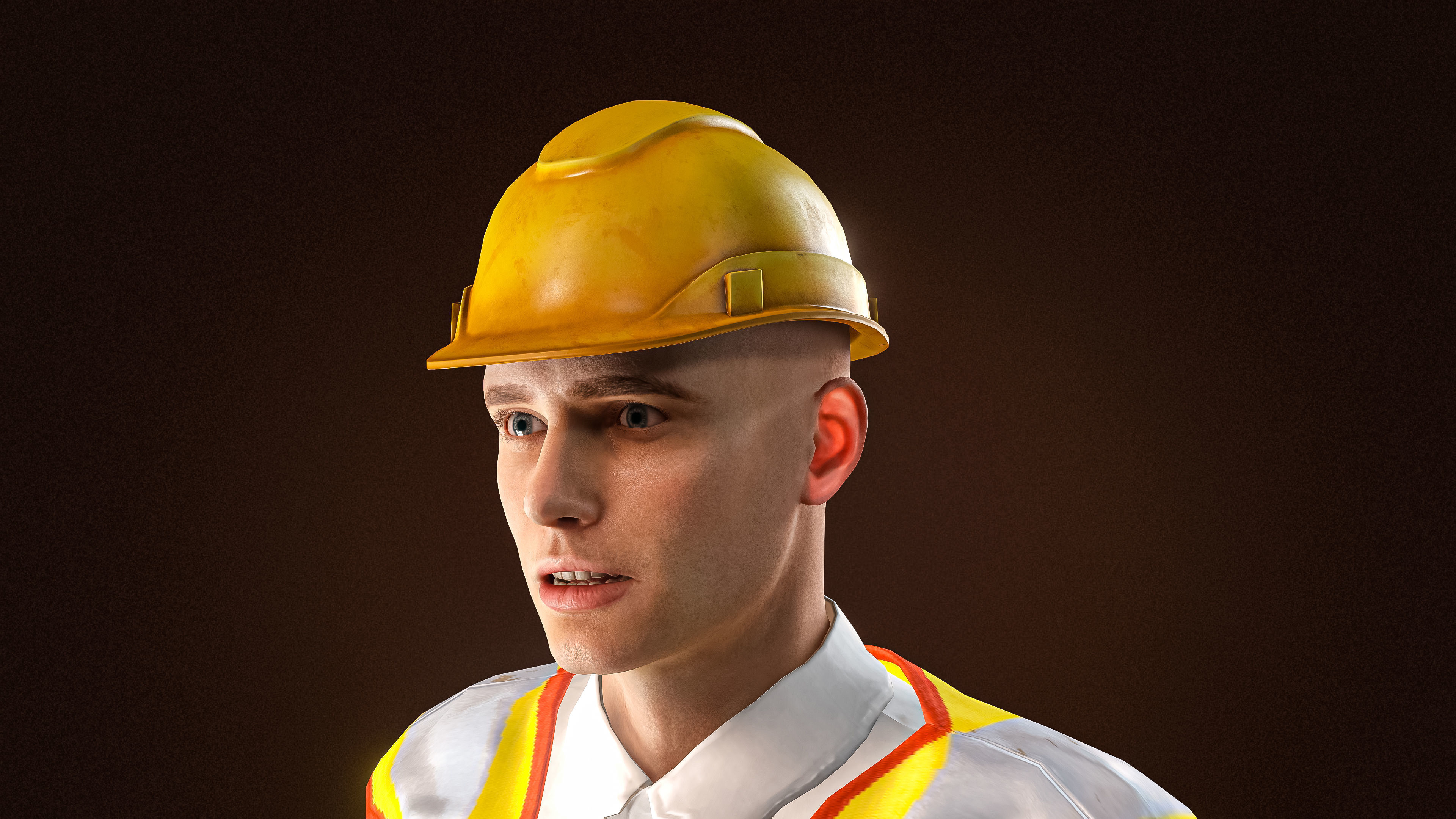 High Quality Male Engineer Low-poly 3D model_7