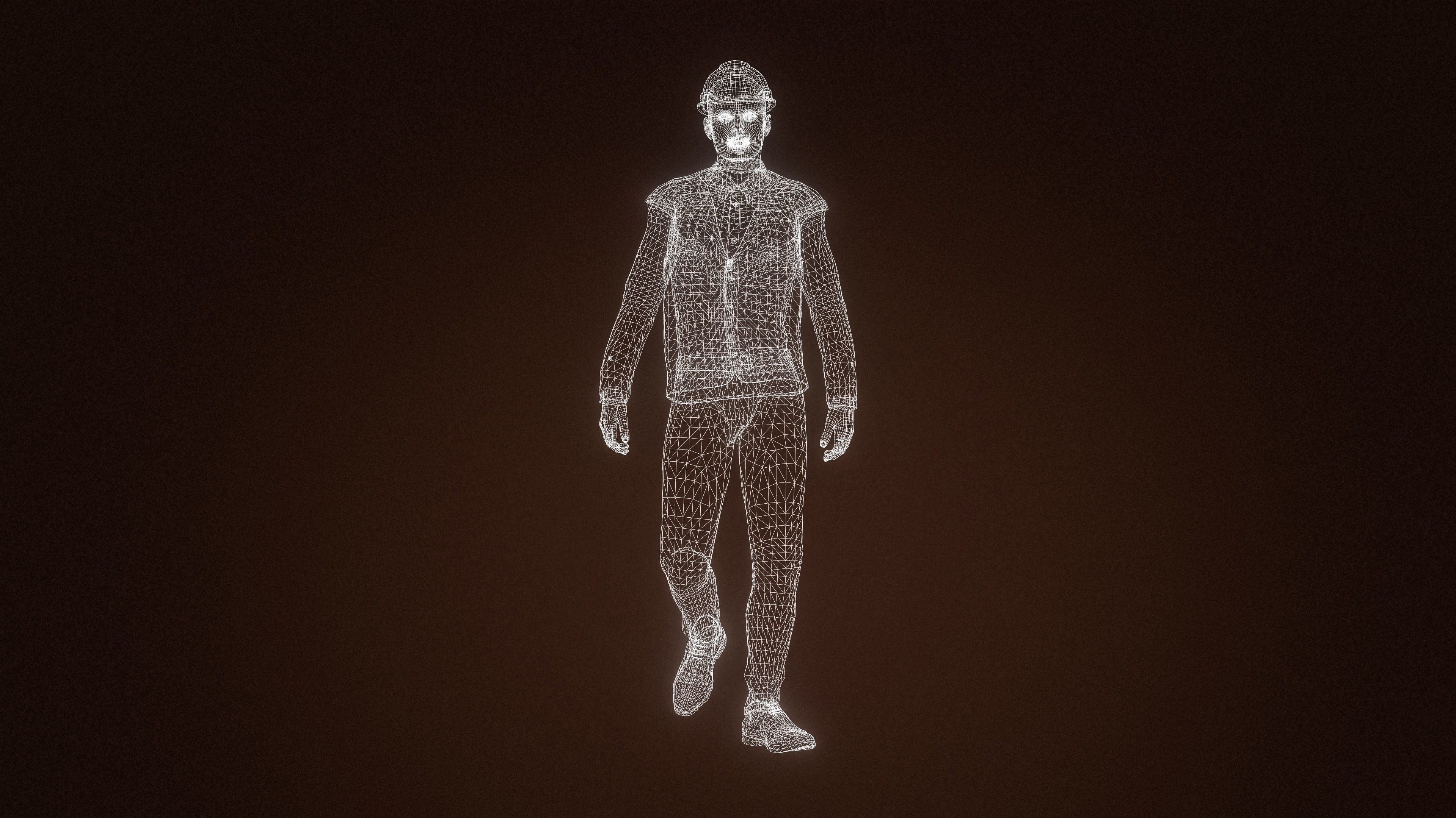 High Quality Male Engineer Low-poly 3D model_13