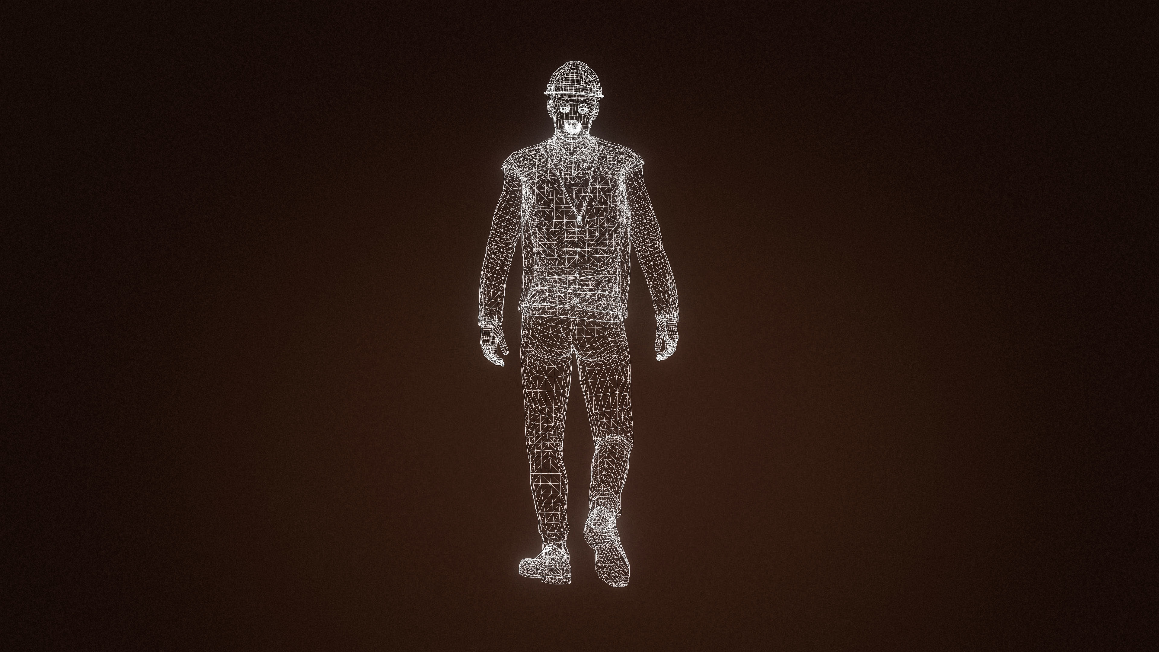 High Quality Male Engineer Low-poly 3D model_15