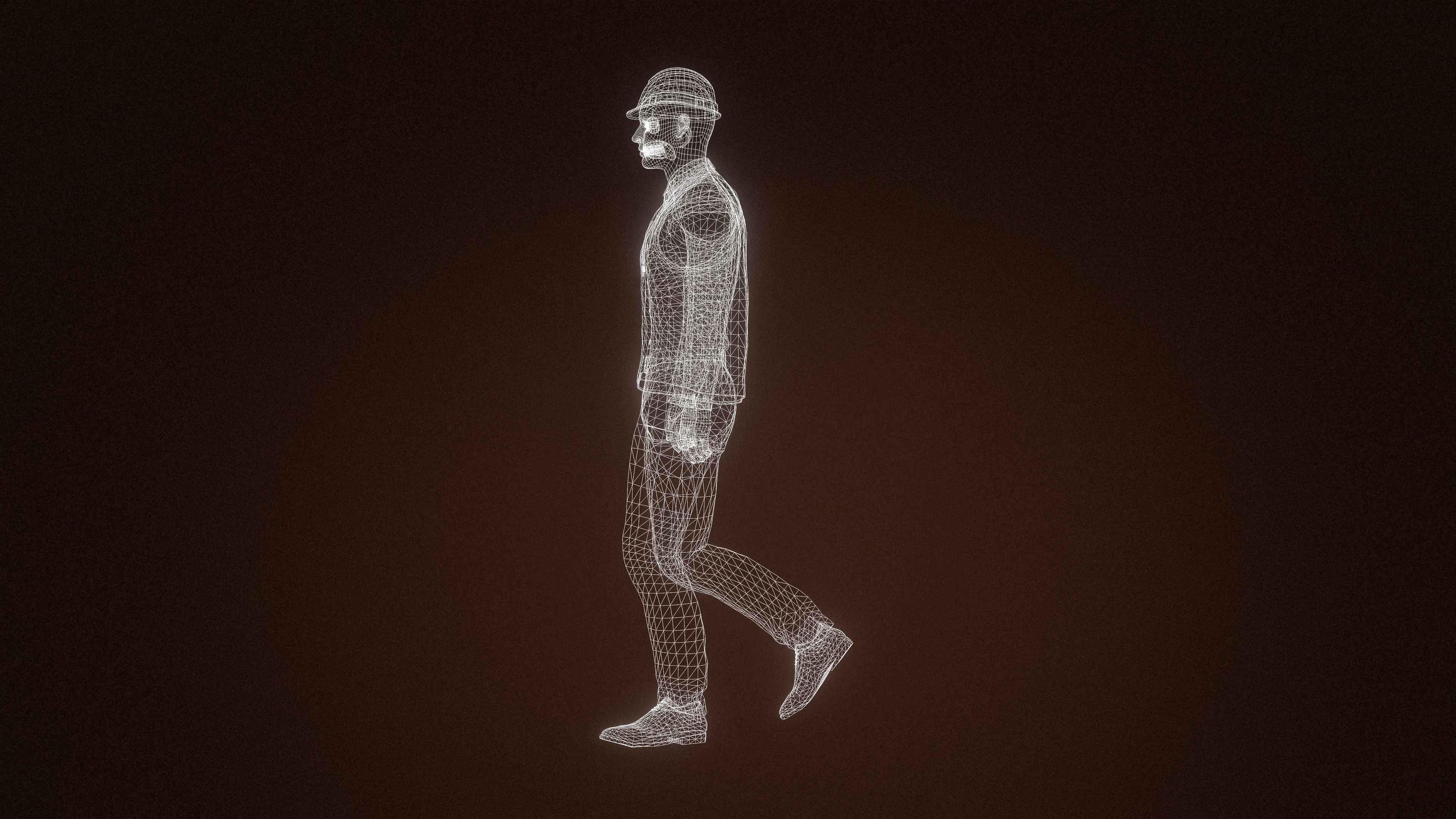 High Quality Male Engineer Low-poly 3D model_14