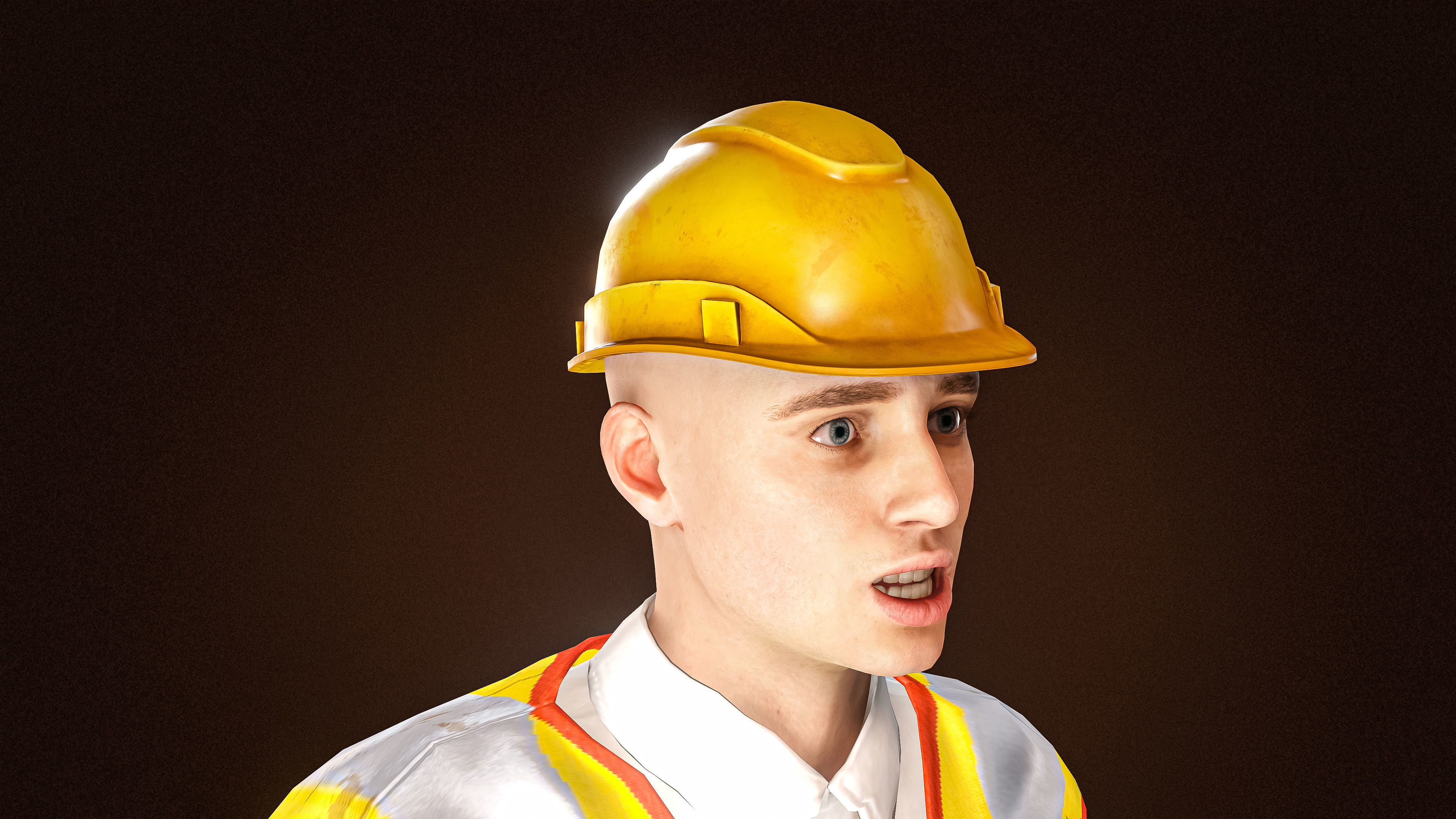 High Quality Male Engineer Low-poly 3D model_8