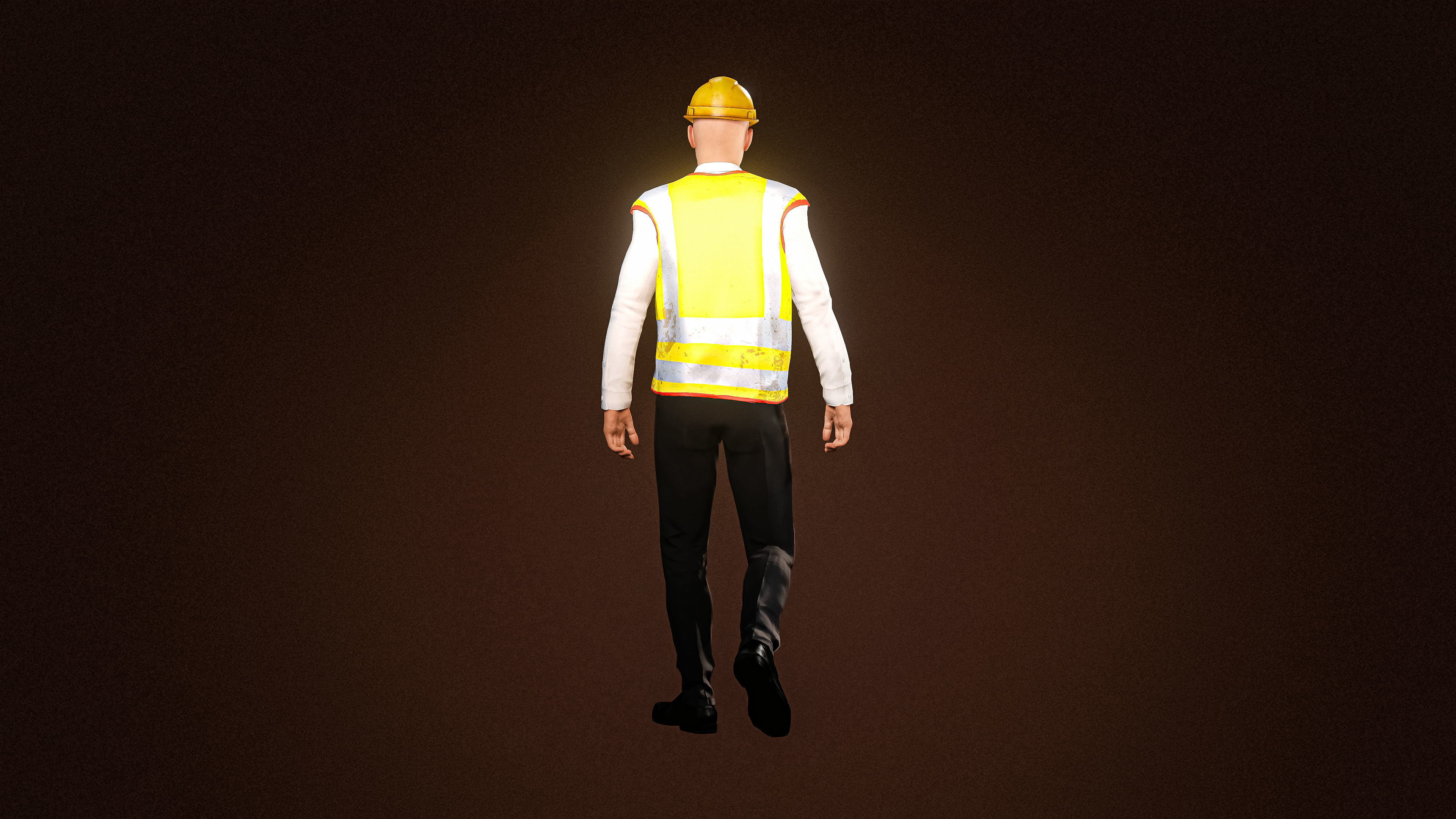 High Quality Male Engineer Low-poly 3D model_4