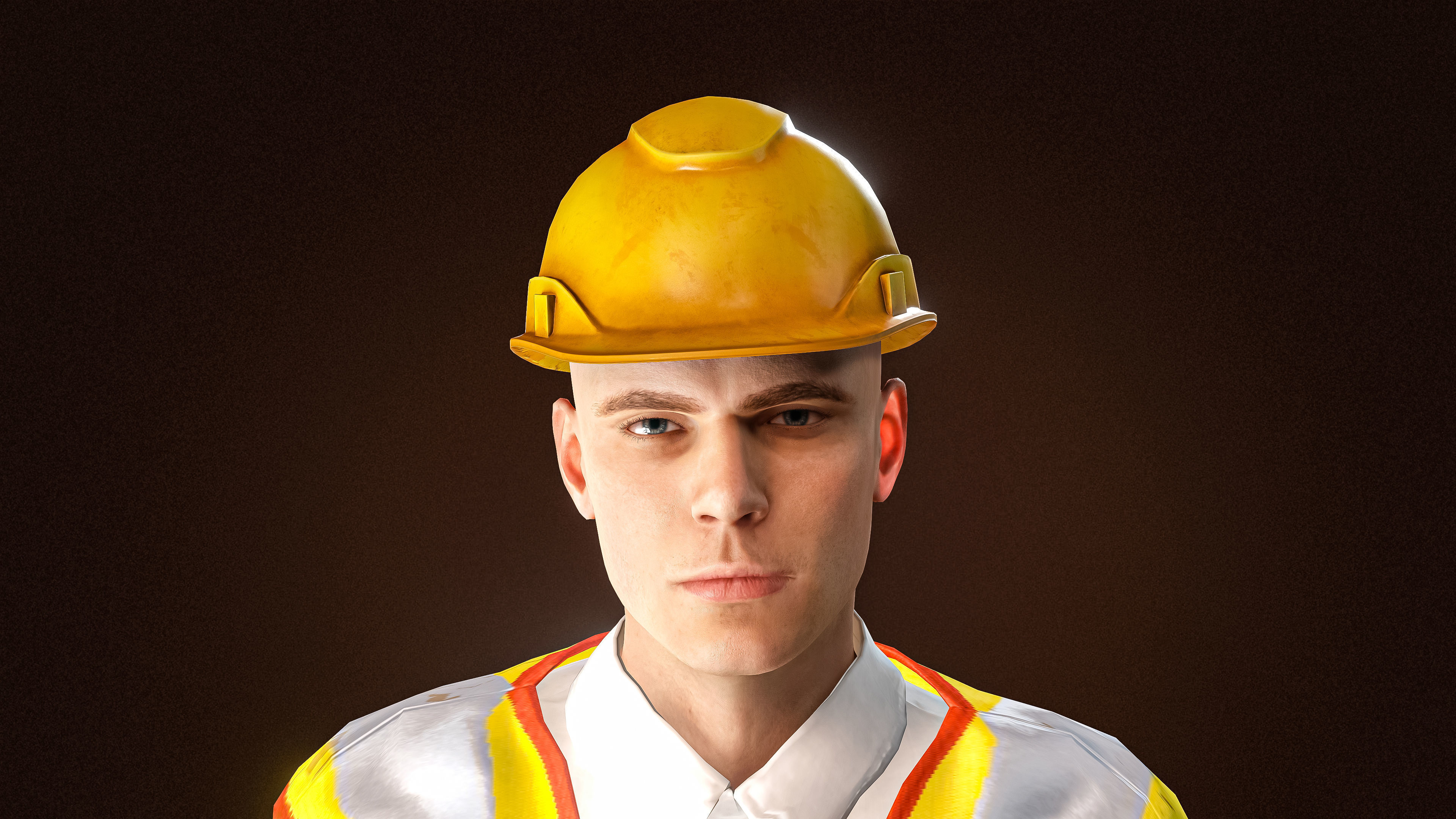 High Quality Male Engineer Low-poly 3D model_6