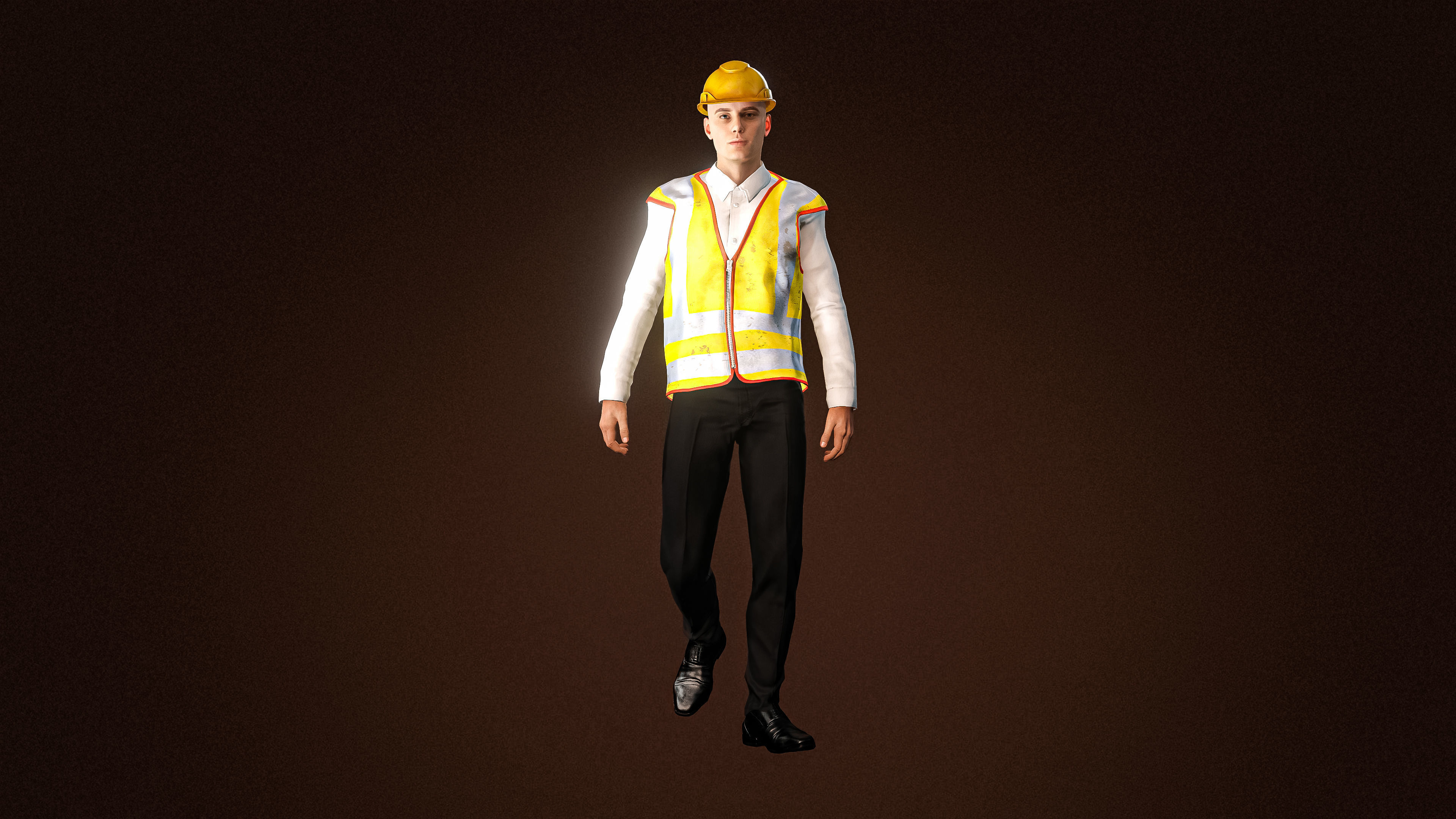 High Quality Male Engineer Low-poly 3D model_2