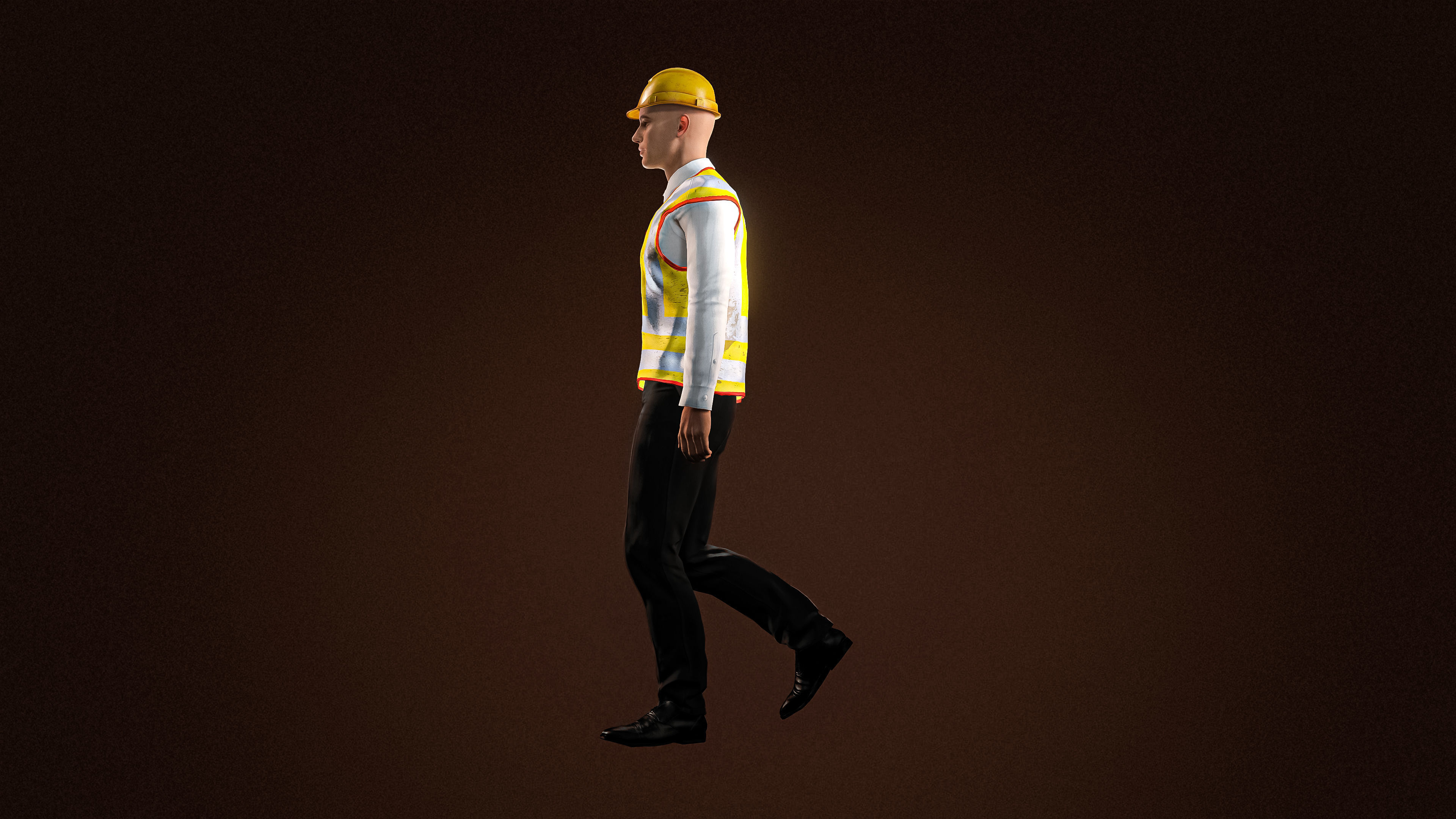 High Quality Male Engineer Low-poly 3D model_3