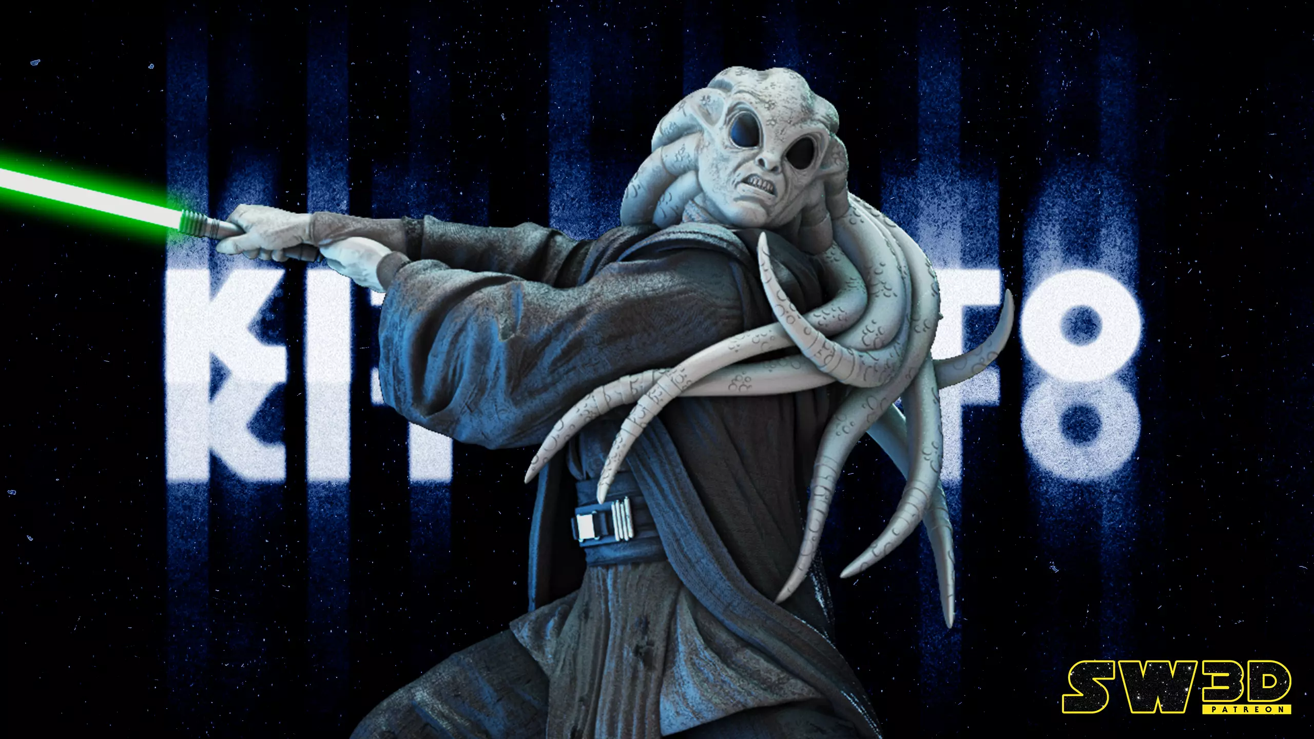 Kit Fisto Sculpture Tested and Ready for 3D printing 3D print model_0