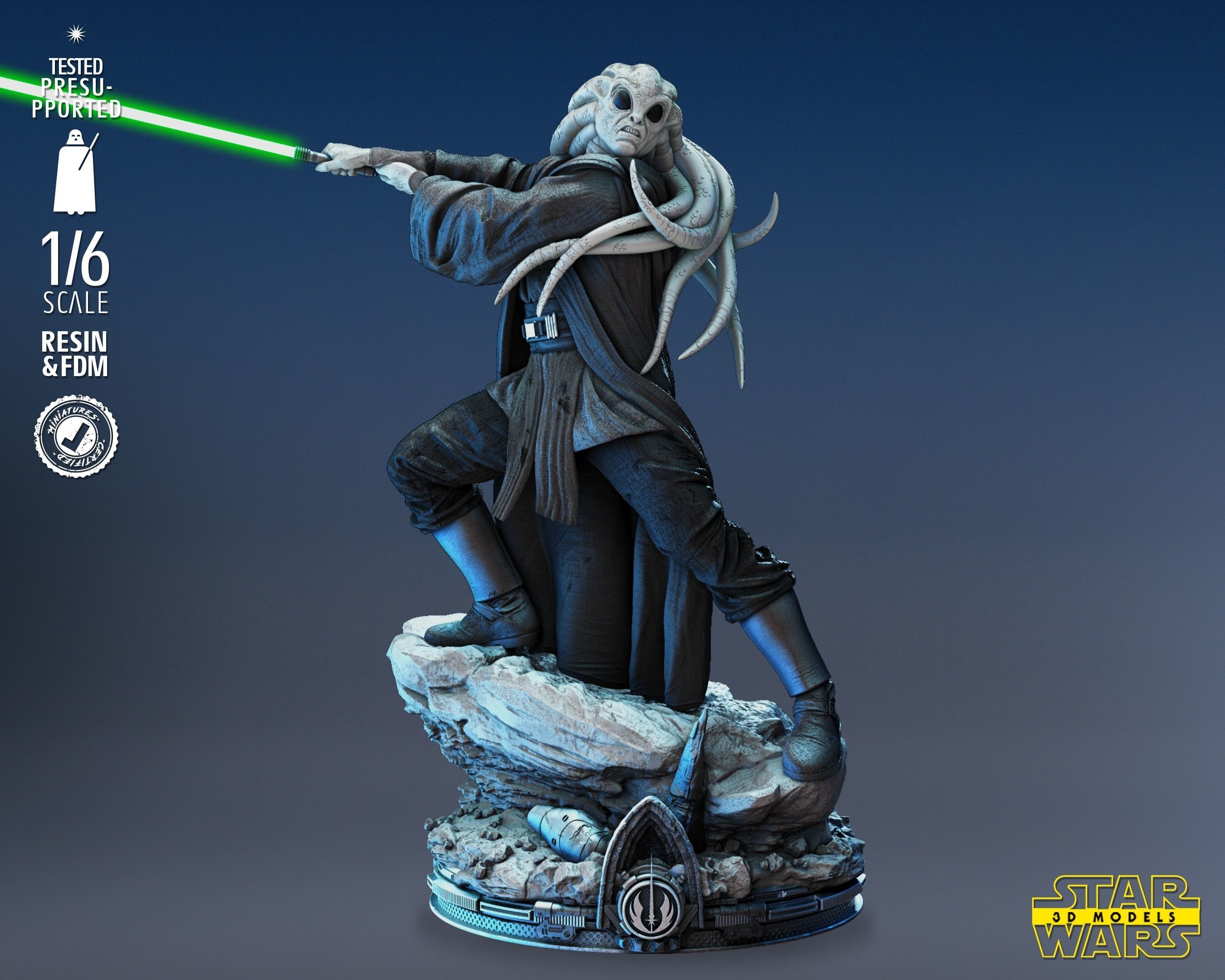 Kit Fisto Sculpture Tested and Ready for 3D printing 3D print model_1